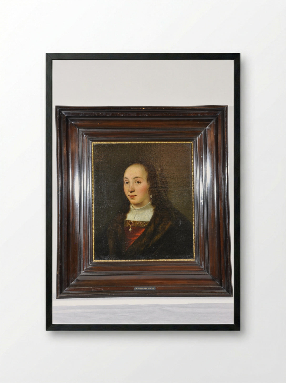 Portret van een jongen, genaamd 'Het zoontje van admiraal van Nes' - François Verwilt - Framed Print Black