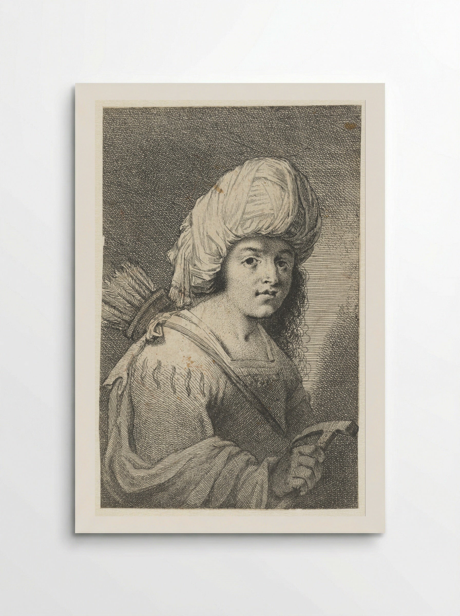 Portret van een jongen met tulband, pijlenkoker en hamer - Pieter de Grebber - Poster