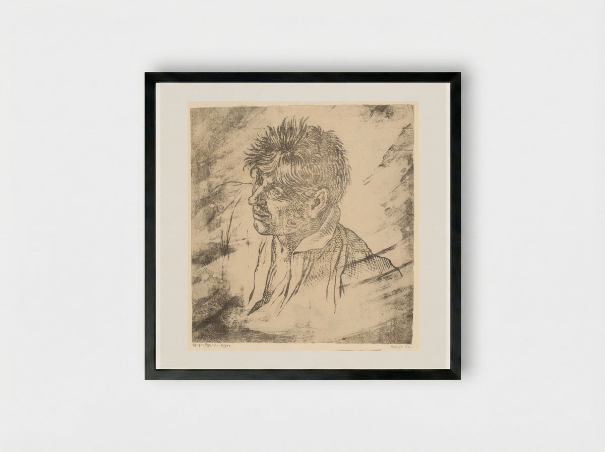 Portret van een man (David Pièrre Giottino Humbert de Superville) - Simon Moulijn - Framed Print Black