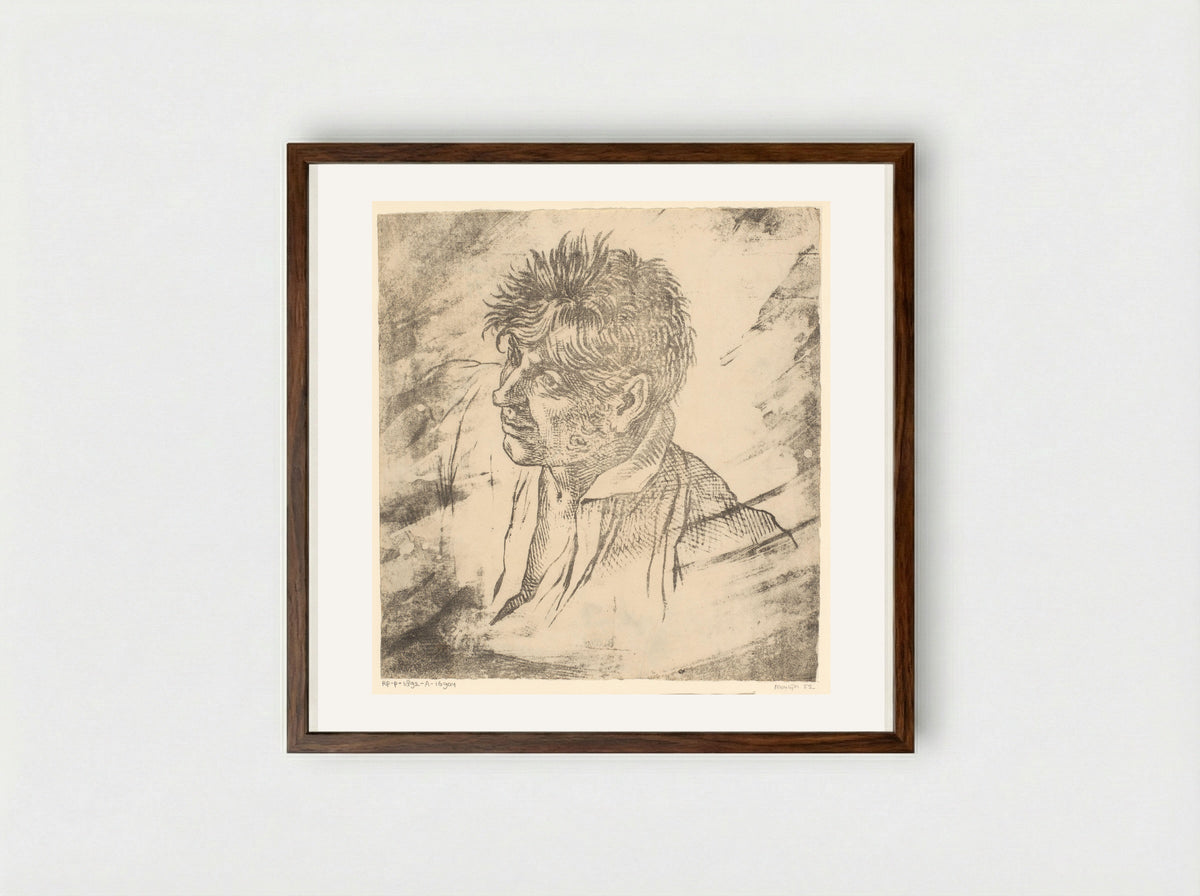 Portret van een man (David Pièrre Giottino Humbert de Superville) - Simon Moulijn - Framed Print Dark Wood