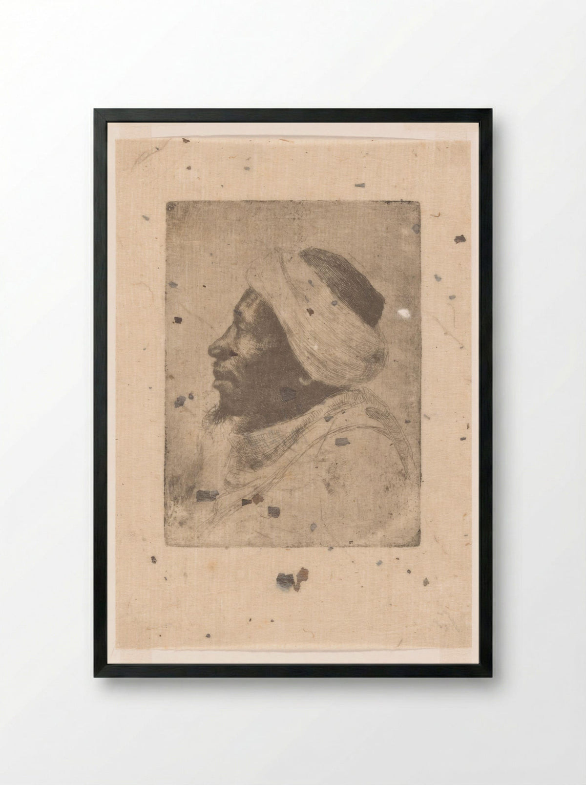 Portret van een man met tulband - Philip Zilcken - Framed Print Black