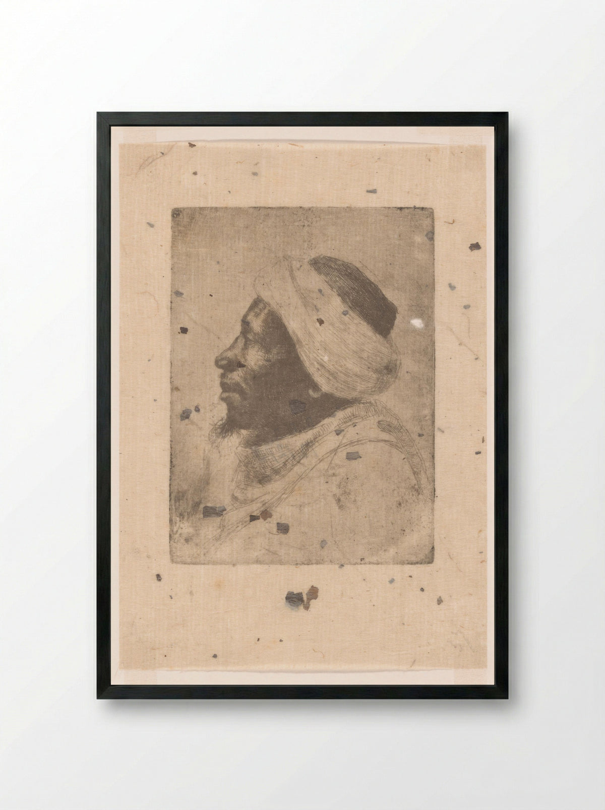 Portret van een man met tulband - Philip Zilcken - Framed Print Black