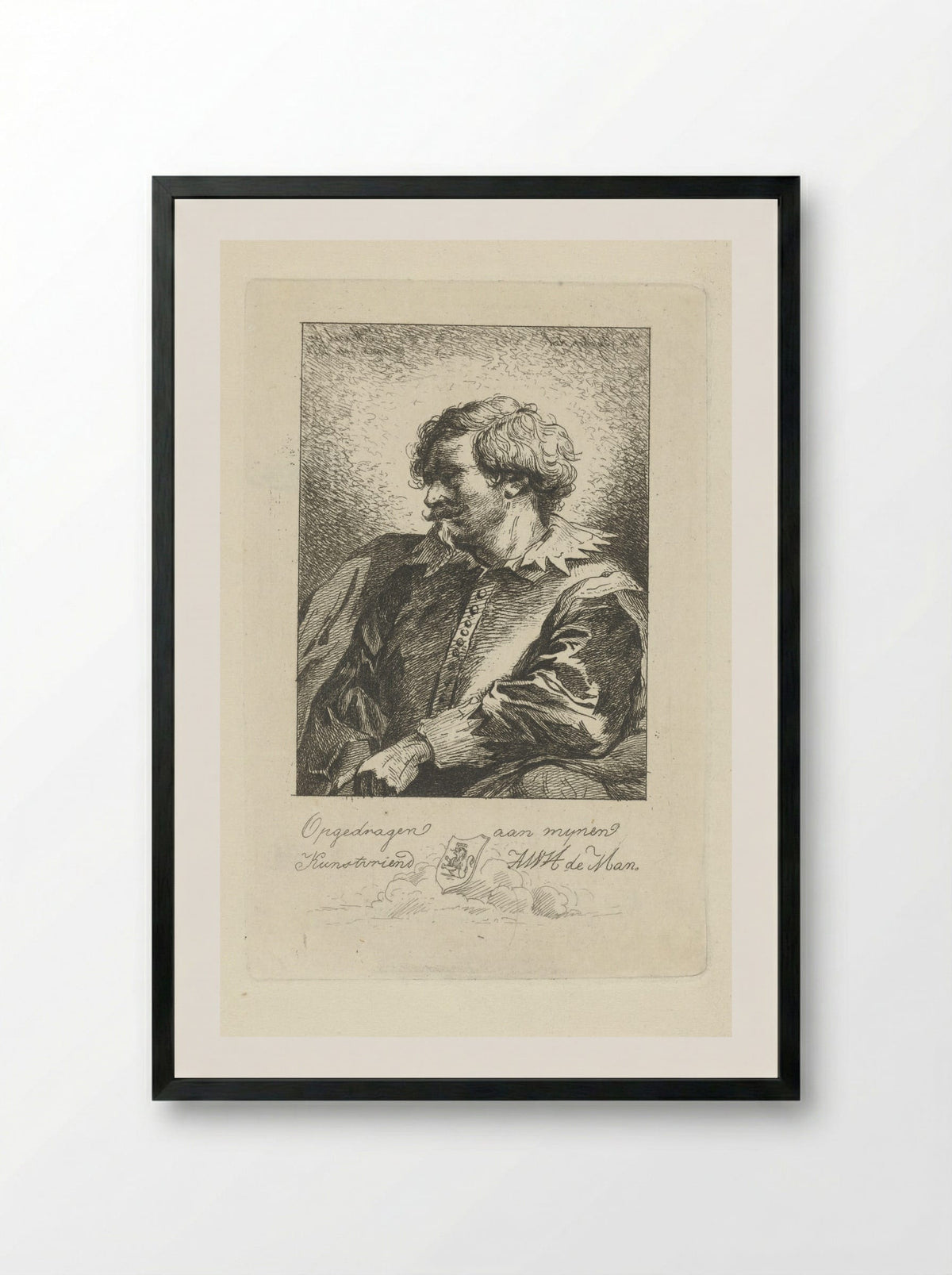 Portret van een man - Jean Zacherie Mazel - Framed Print Black