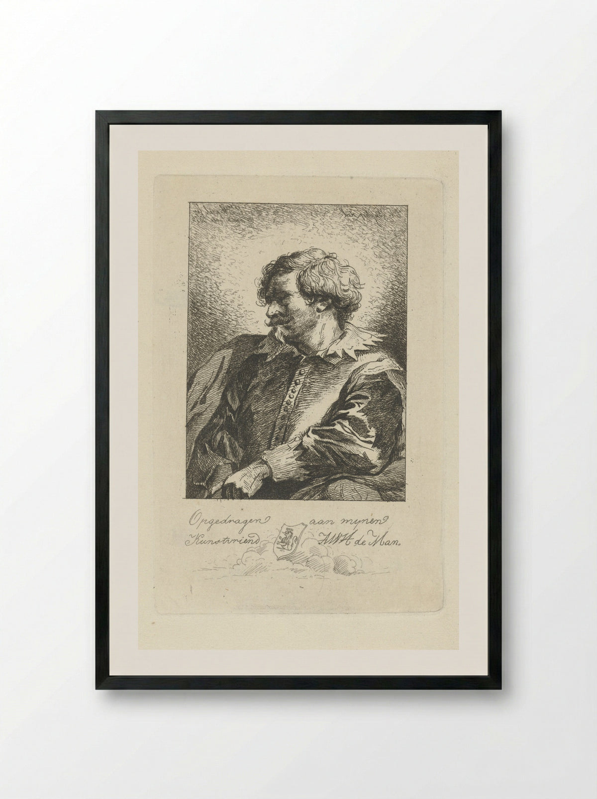 Portret van een man - Jean Zacherie Mazel - Framed Print Black