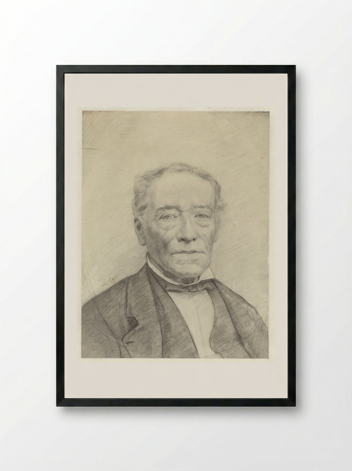 Portret van een man - August Le Gras - Framed Print Black