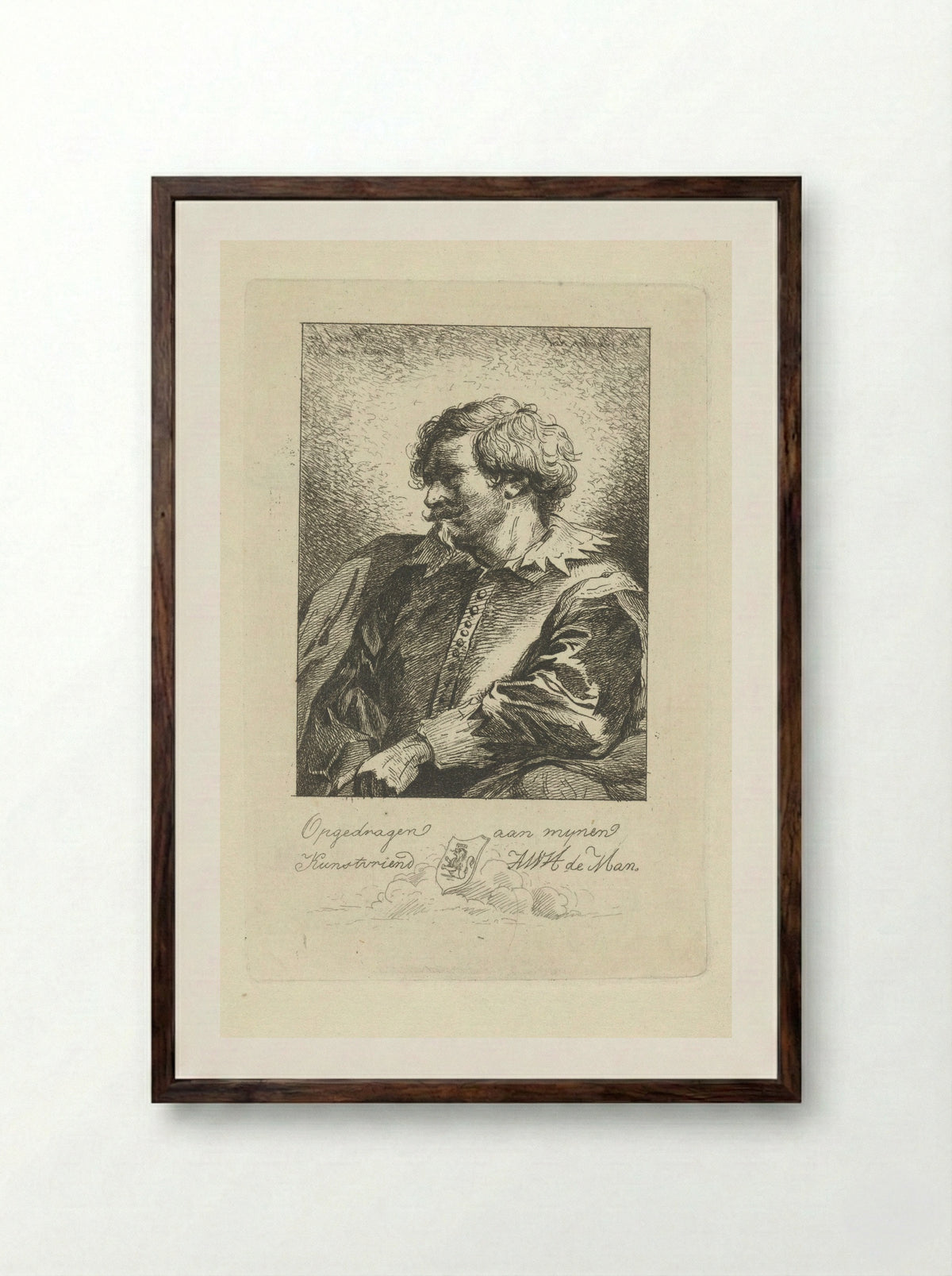 Portret van een man - Jean Zacherie Mazel - Framed Print Dark Wood