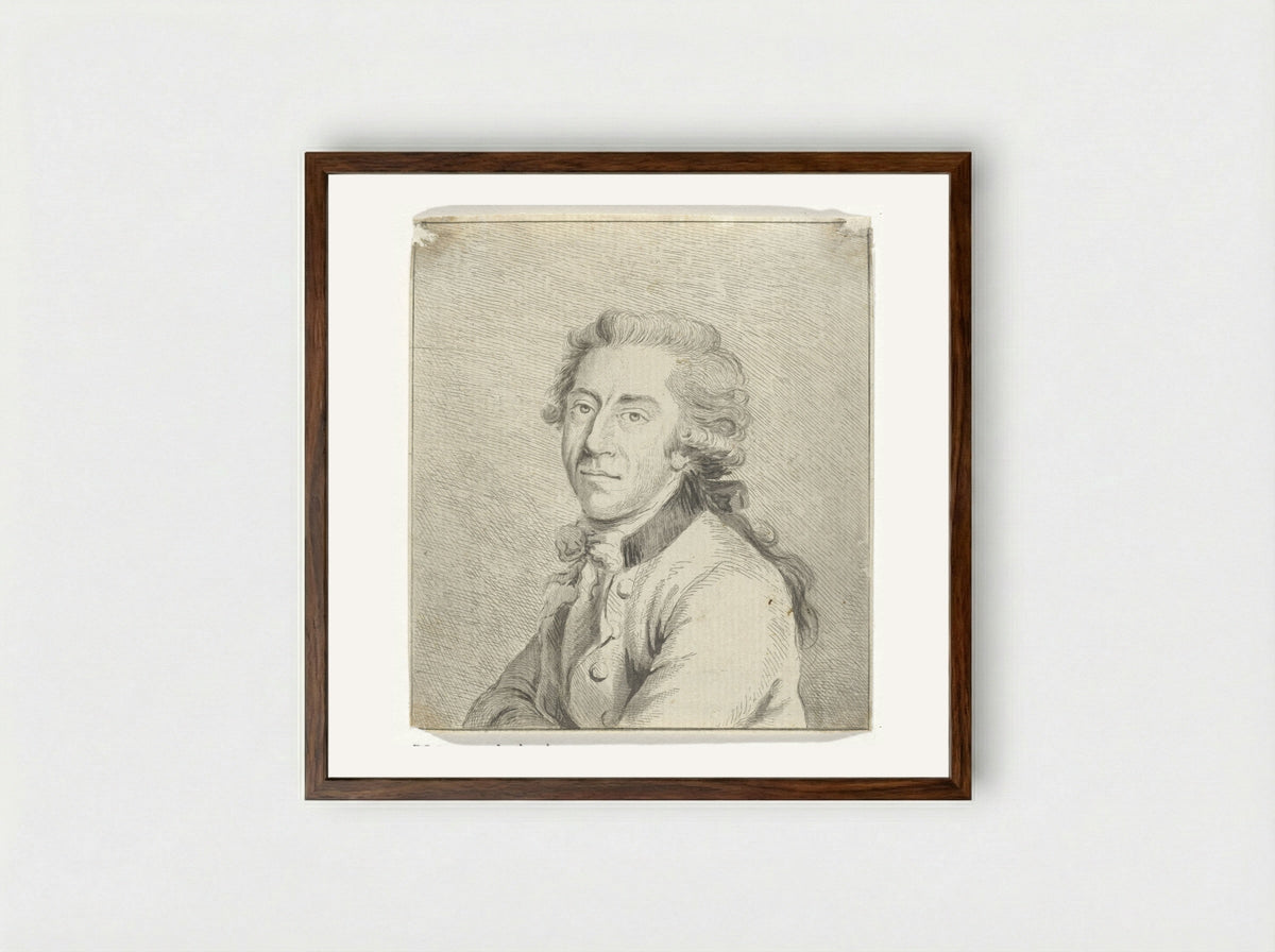 Portret van een man - James Hazard - Framed Print Dark Wood
