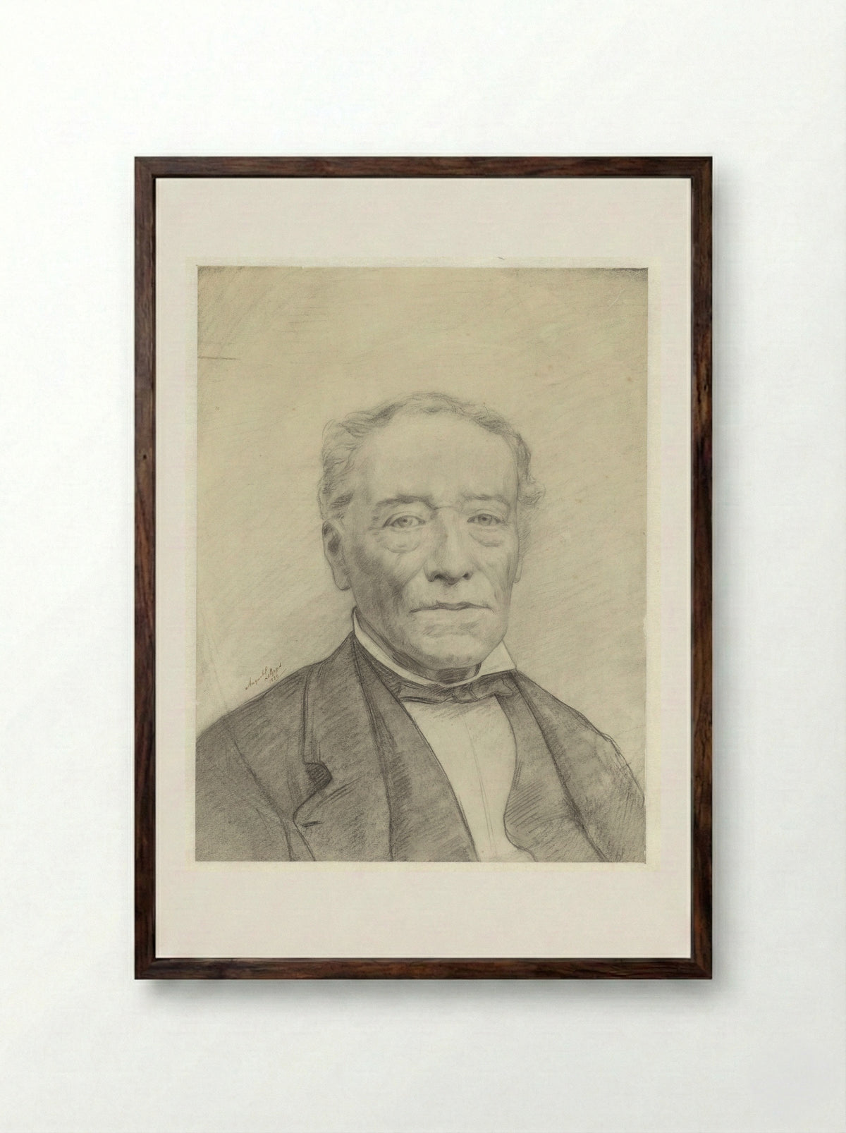 Portret van een man - August Le Gras - Framed Print Dark Wood
