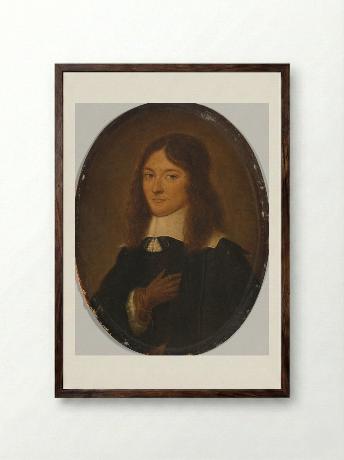 Portret van een man - Dirk Druyf - Framed Print Dark Wood
