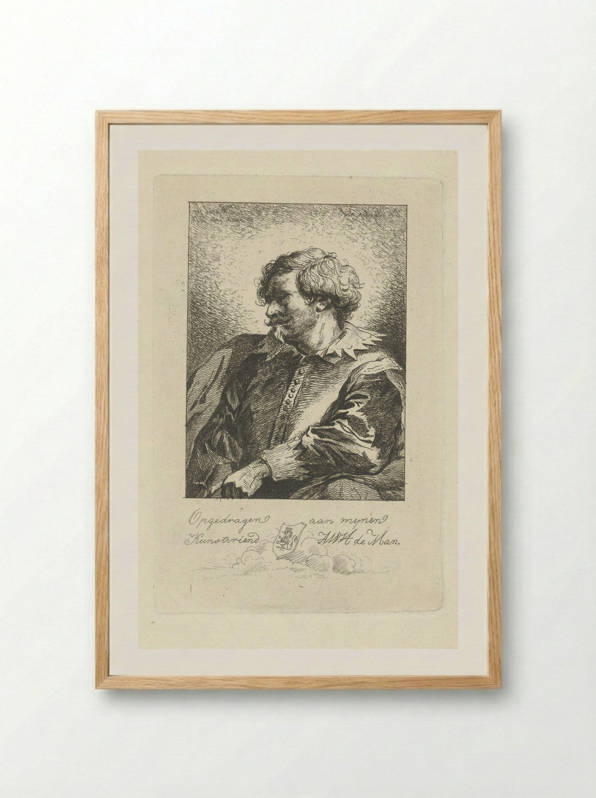 Portret van een man - Jean Zacherie Mazel - Framed Print Wood