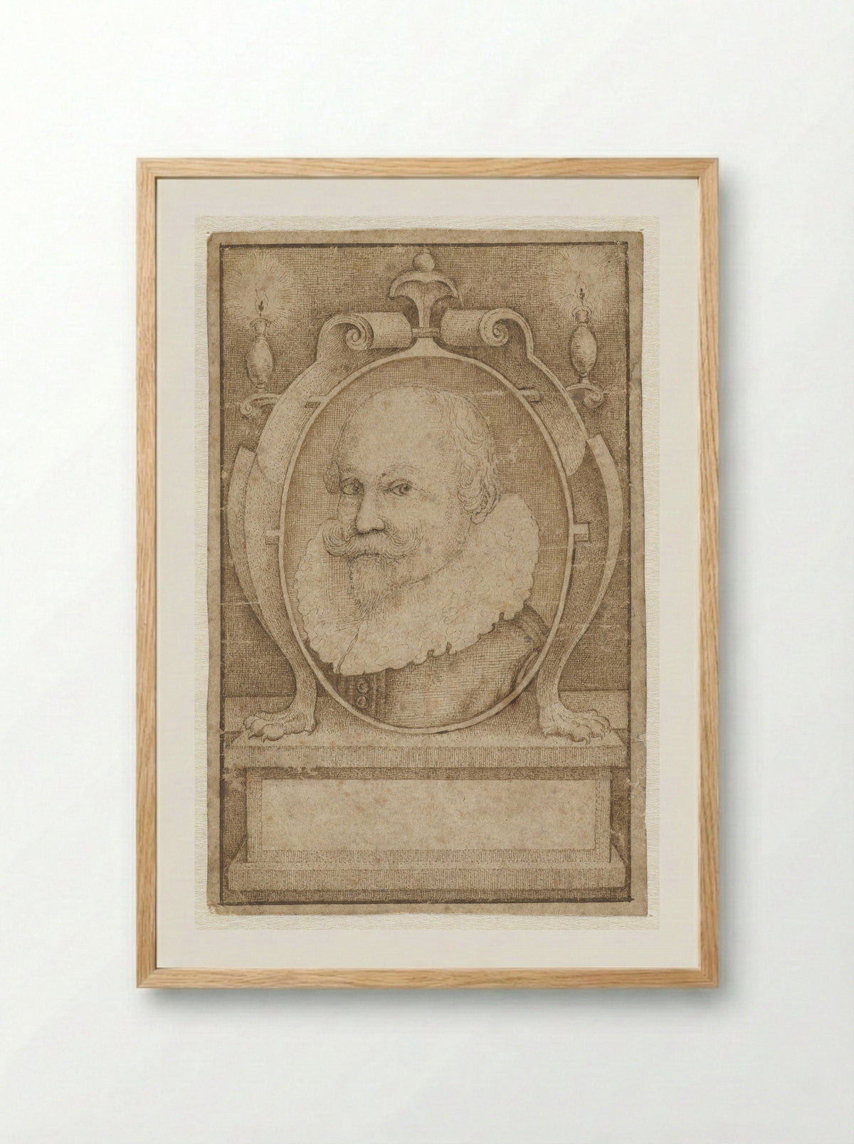 Portret van een man - Monogrammist WS - Framed Print Wood
