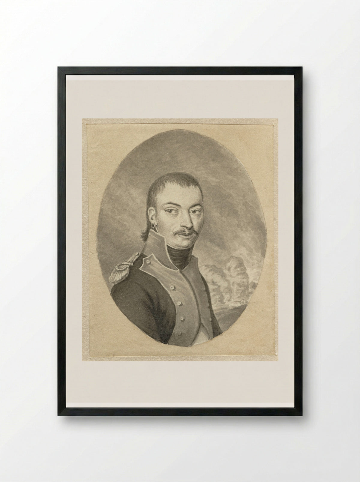 Portret van een officier - Ernst Willem Jan Bagelaar - Framed Print Black