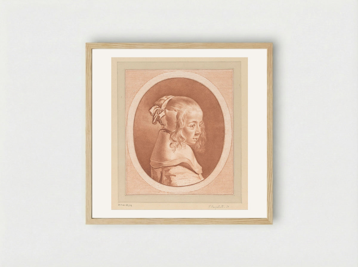 Portret van een onbekend meisje - Vincenzo Vangelisti - Framed Print Wood