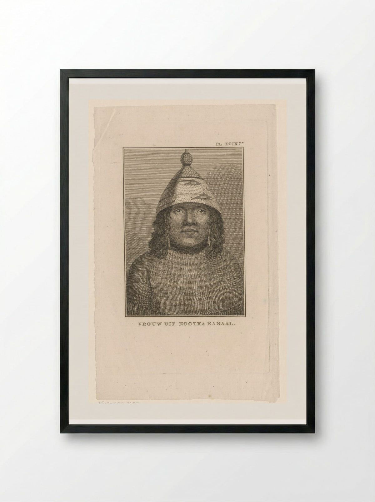 Portret van een onbekende vrouw afkomstig van het Nootka eiland - Diverse vervaardigers - Framed Print Black