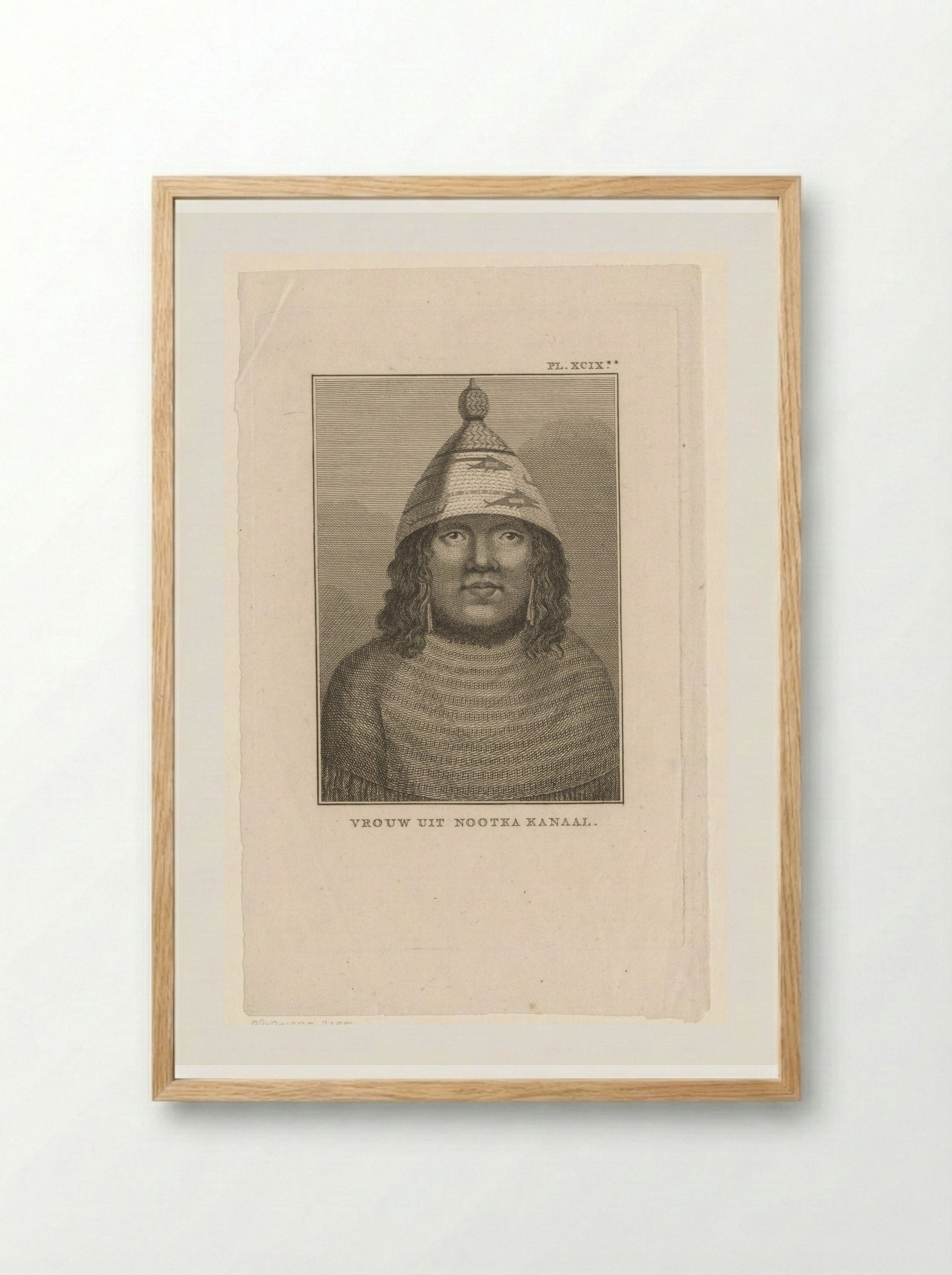 Portret van een onbekende vrouw afkomstig van het Nootka eiland - Diverse vervaardigers - Framed Print Wood