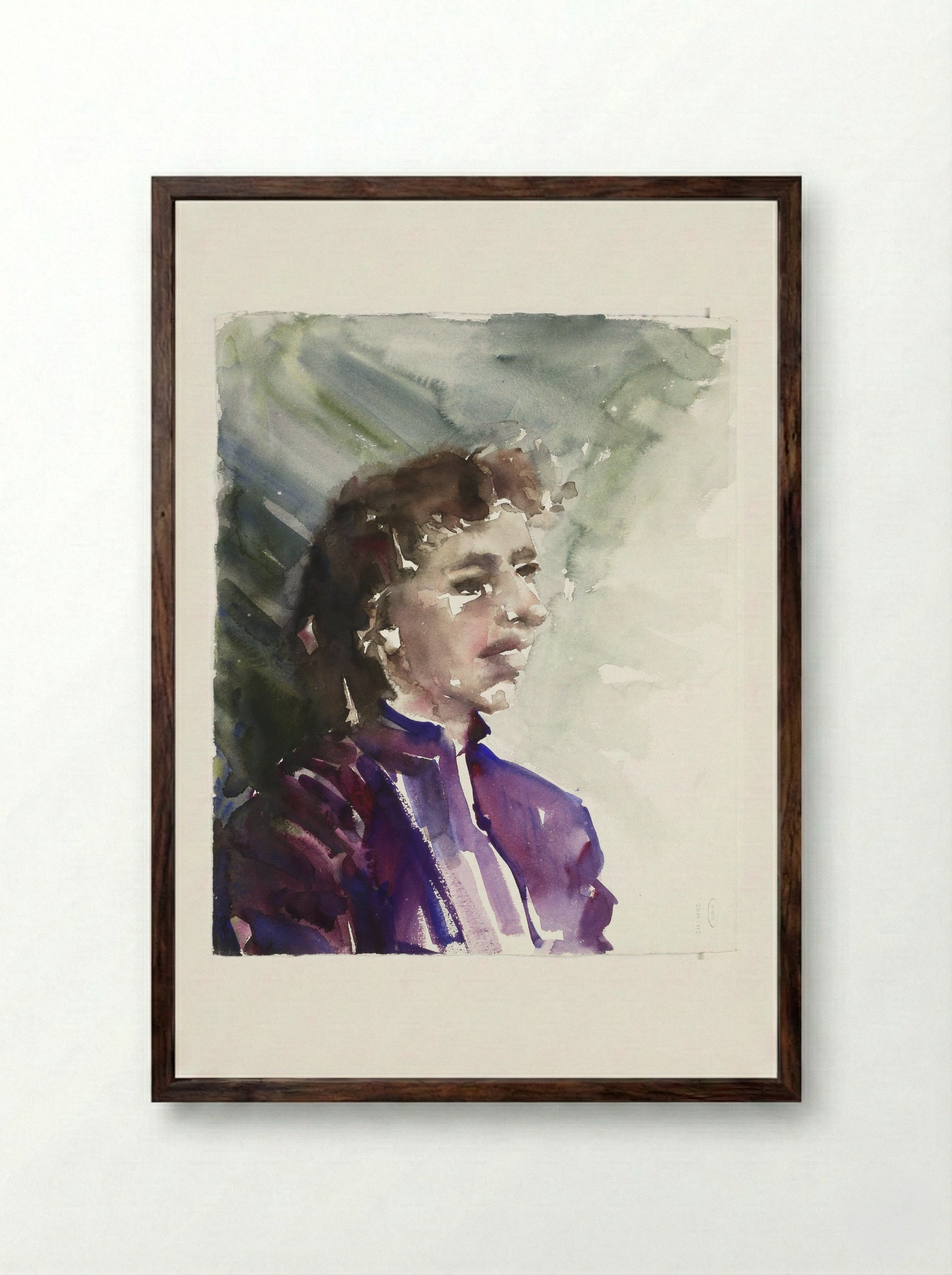 Portret van een onbekende vrouw - Sonja Dwinger - Framed Print Dark Wood