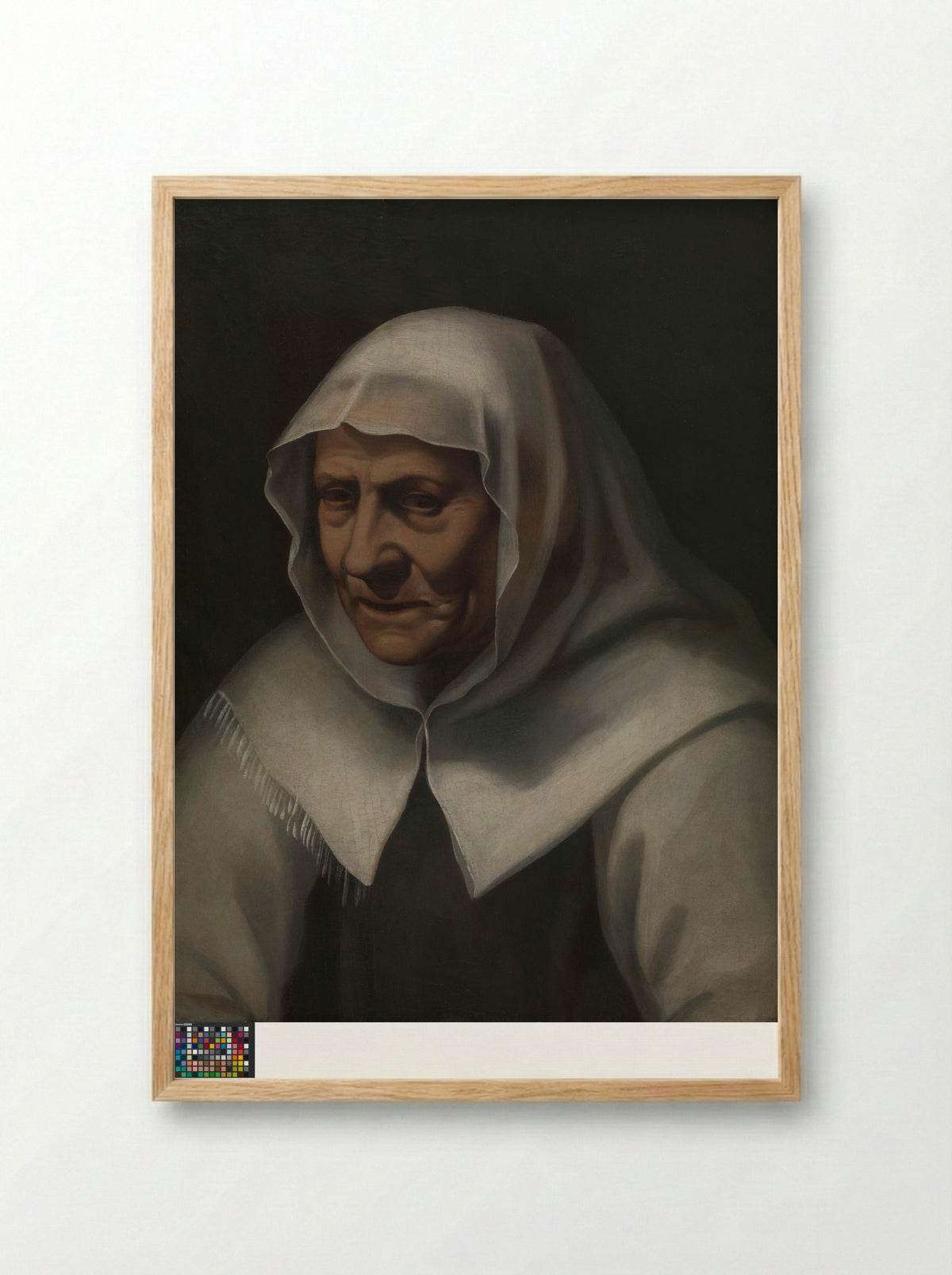 Portret van een oude vrouw - Nicolas Lagneau - Framed Print Wood