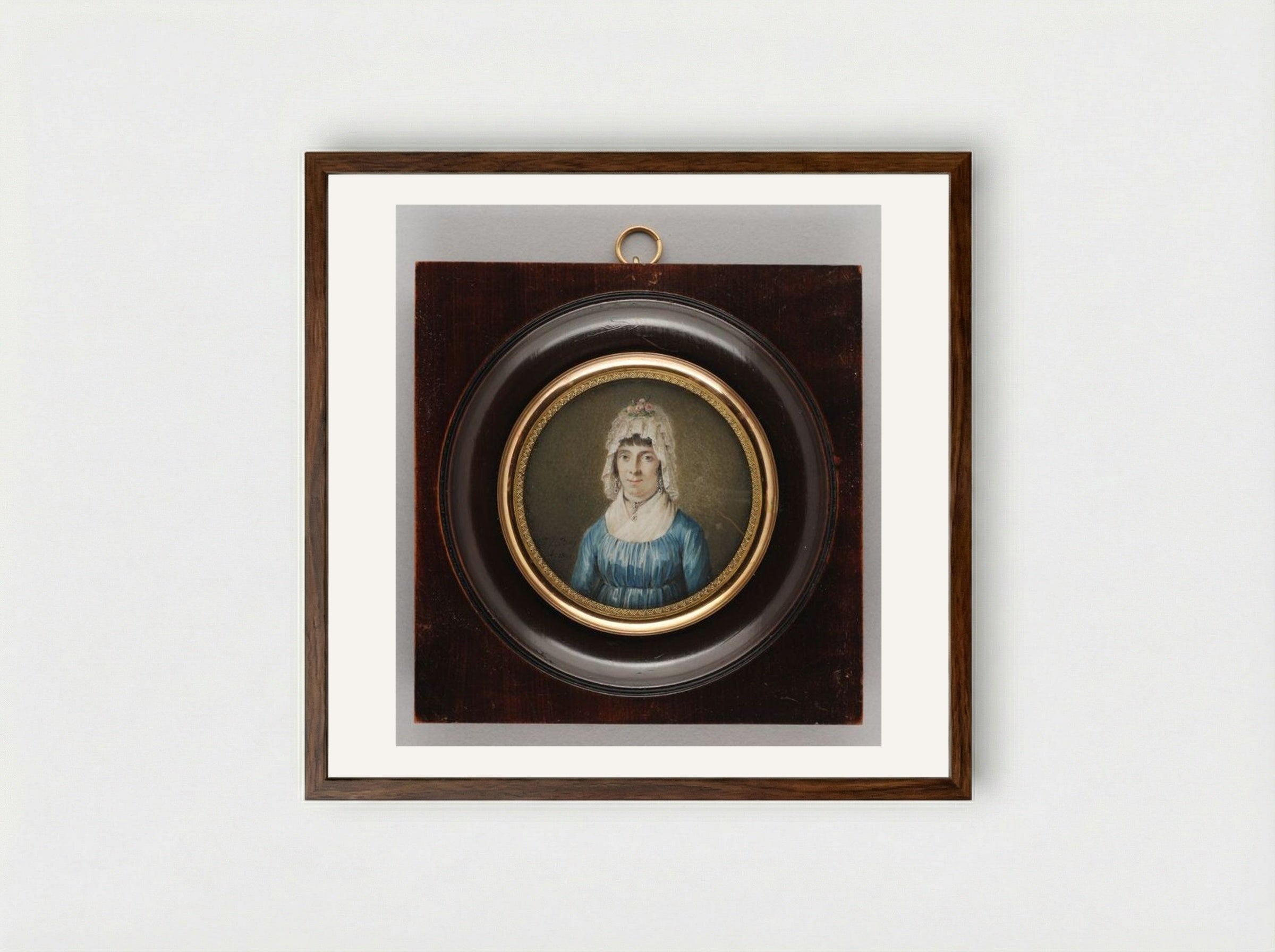 Portret van een vrouw - Gijsbertus Johannus van den Berg - Framed Print Dark Wood