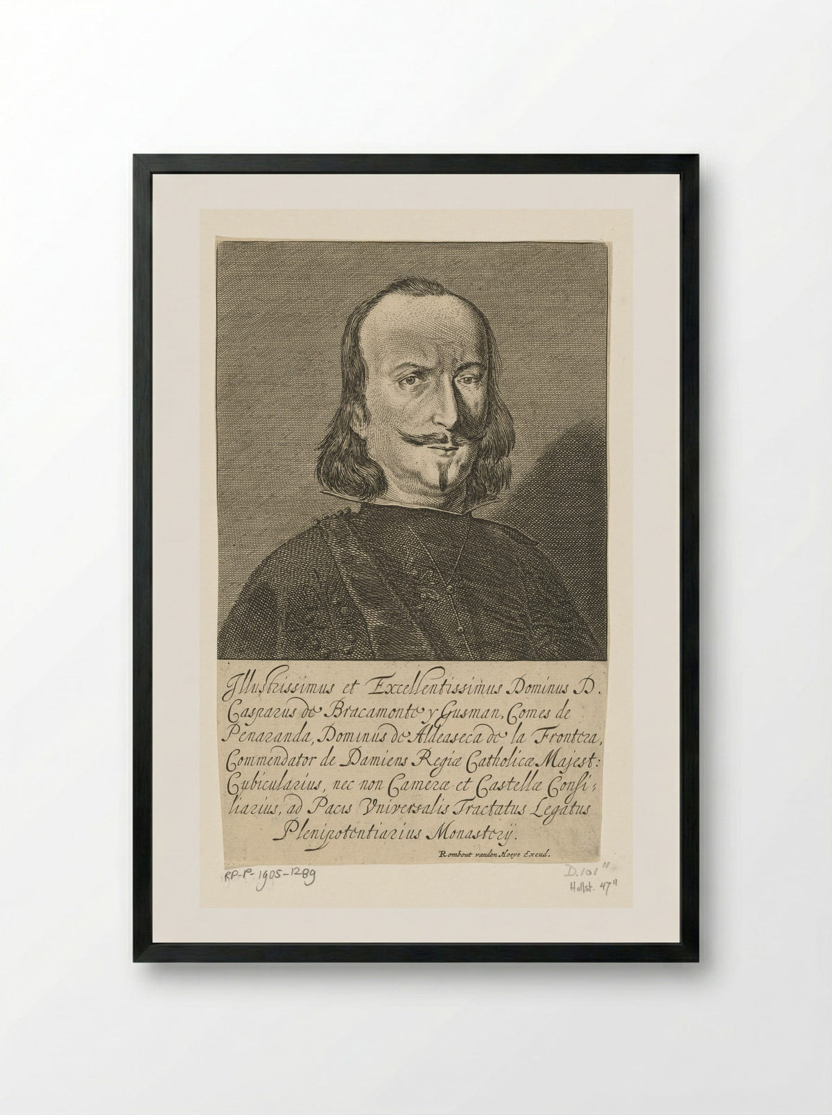 Portret van graaf Gaspar de Bracamonte y Guzman - Pieter Nolpe - Framed Print Black