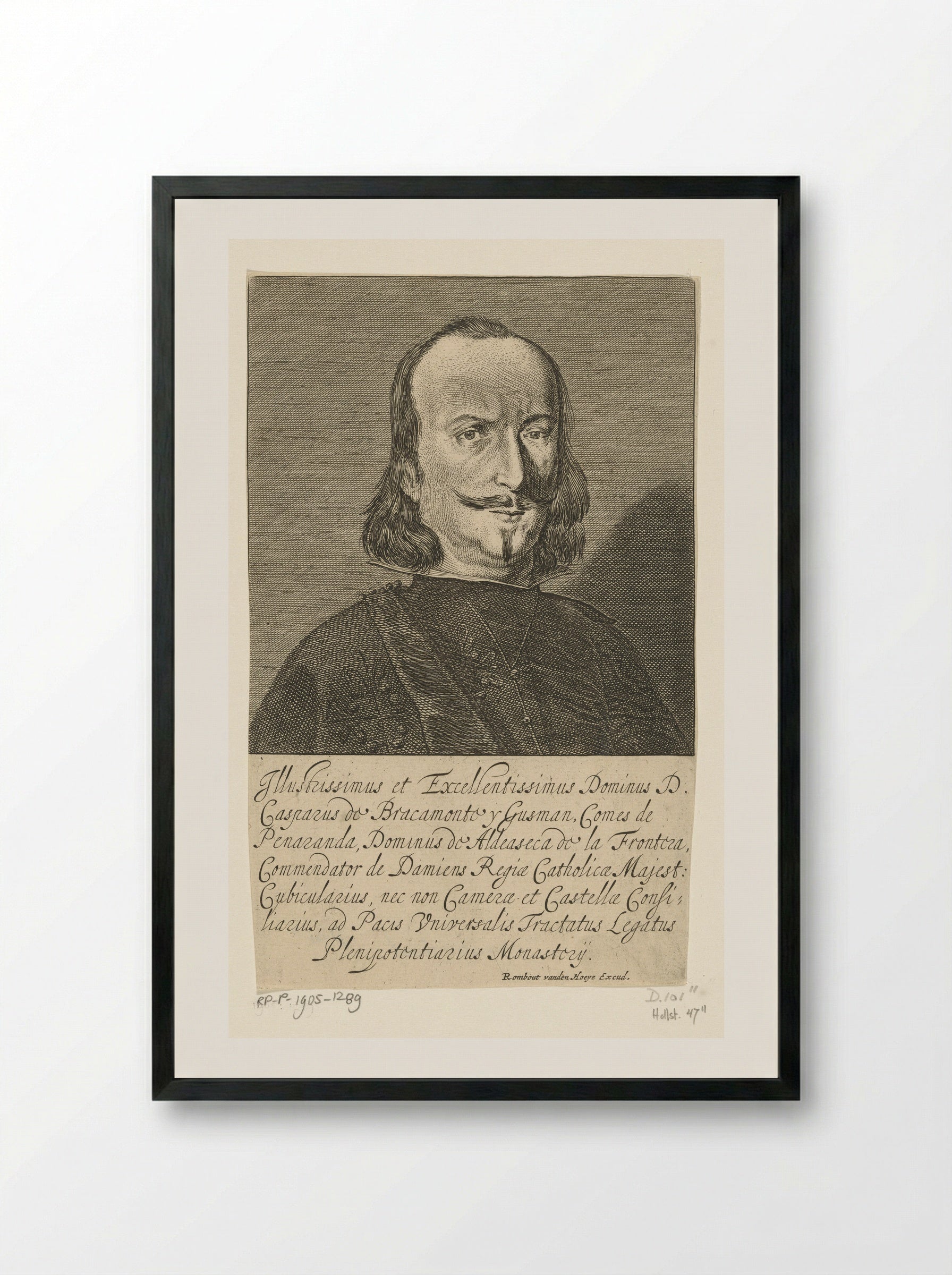 Portret van graaf Gaspar de Bracamonte y Guzman - Pieter Nolpe - Framed Print Black
