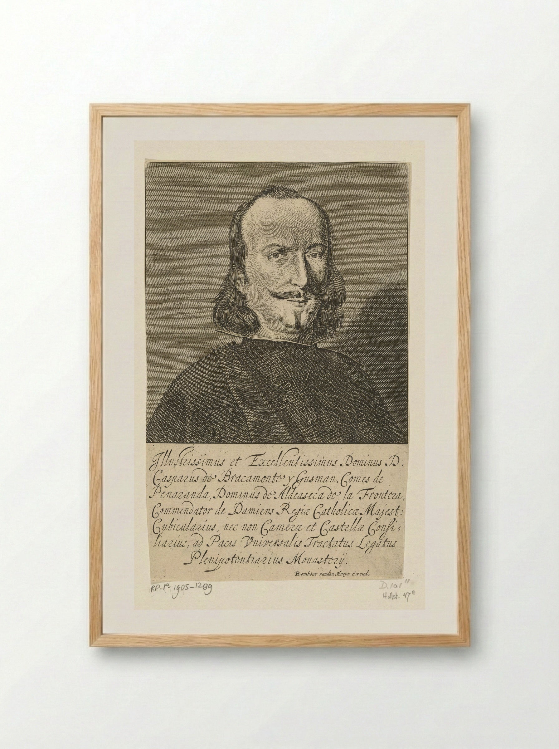 Portret van graaf Gaspar de Bracamonte y Guzman - Pieter Nolpe - Framed Print Wood