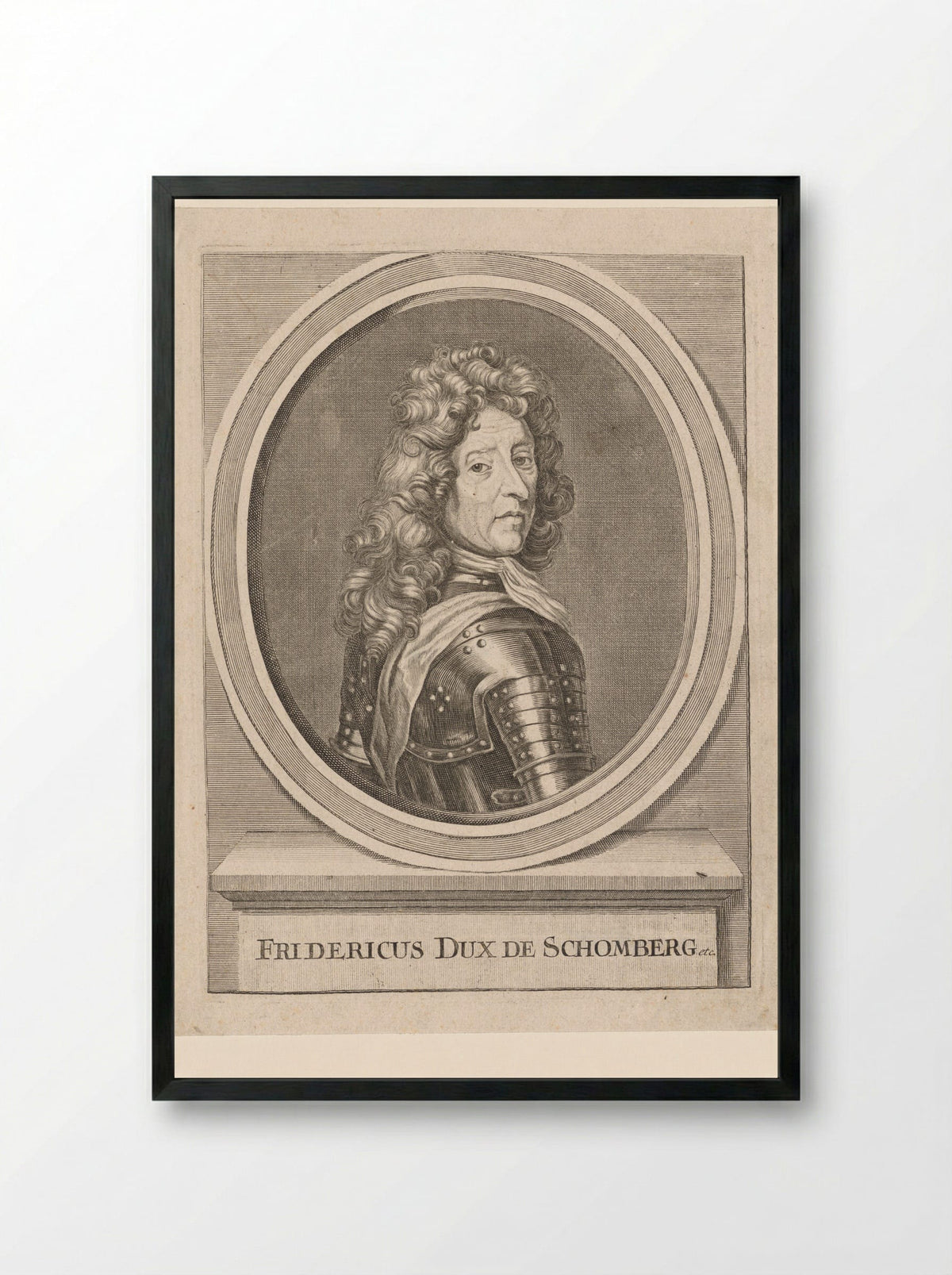 Portret van hertog Frederik van Schomberg - Elias Nessenthaler - Framed Print Black