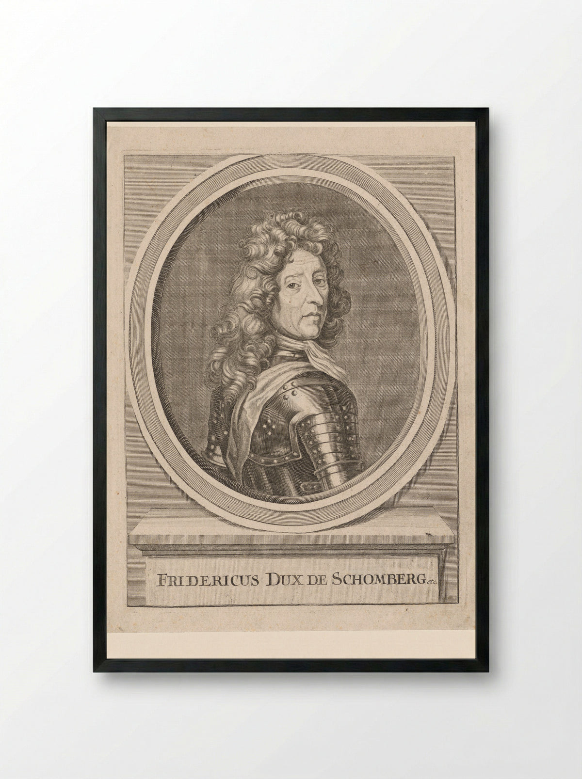 Portret van hertog Frederik van Schomberg - Elias Nessenthaler - Framed Print Black
