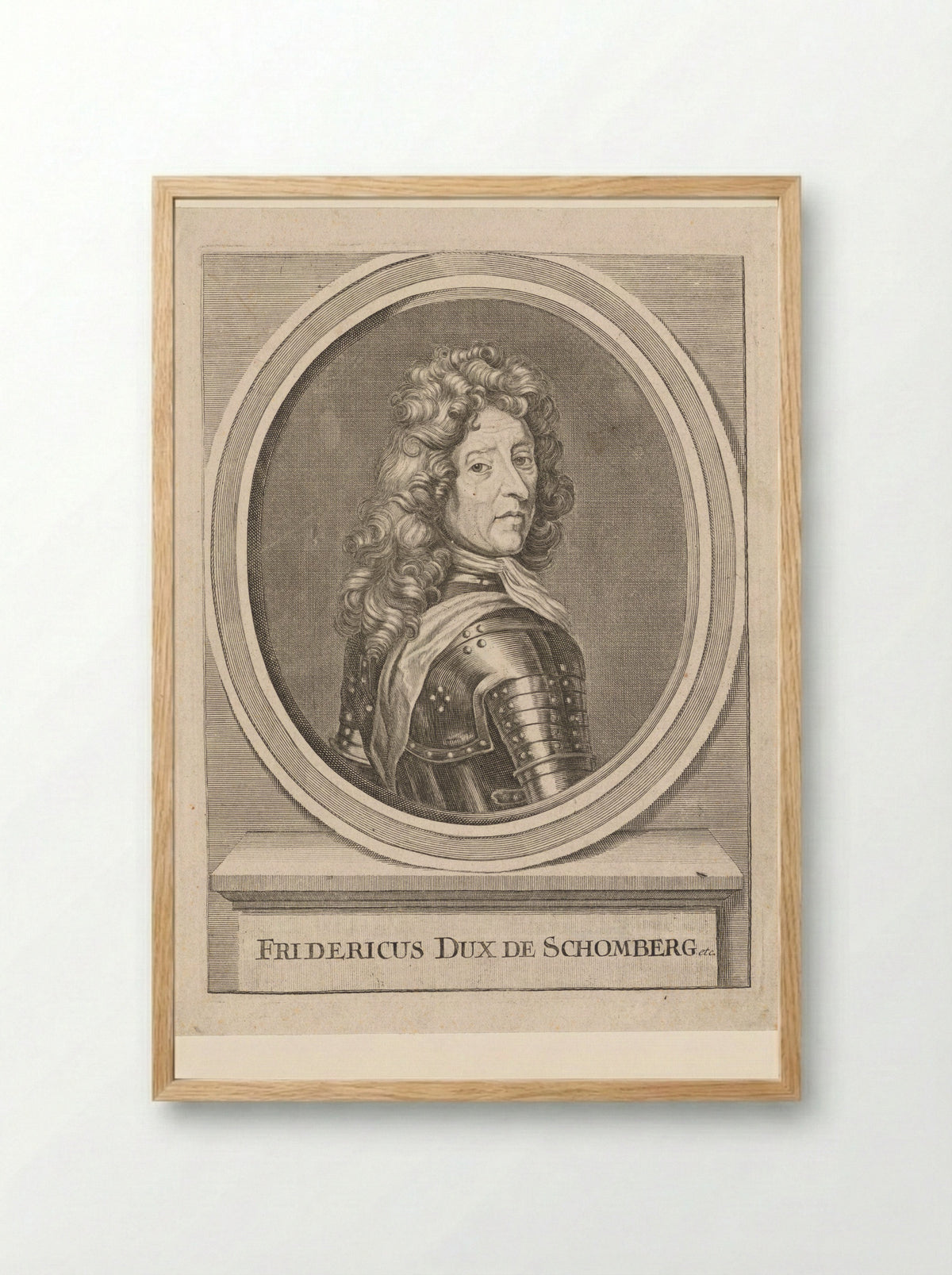 Portret van hertog Frederik van Schomberg - Elias Nessenthaler - Framed Print Wood