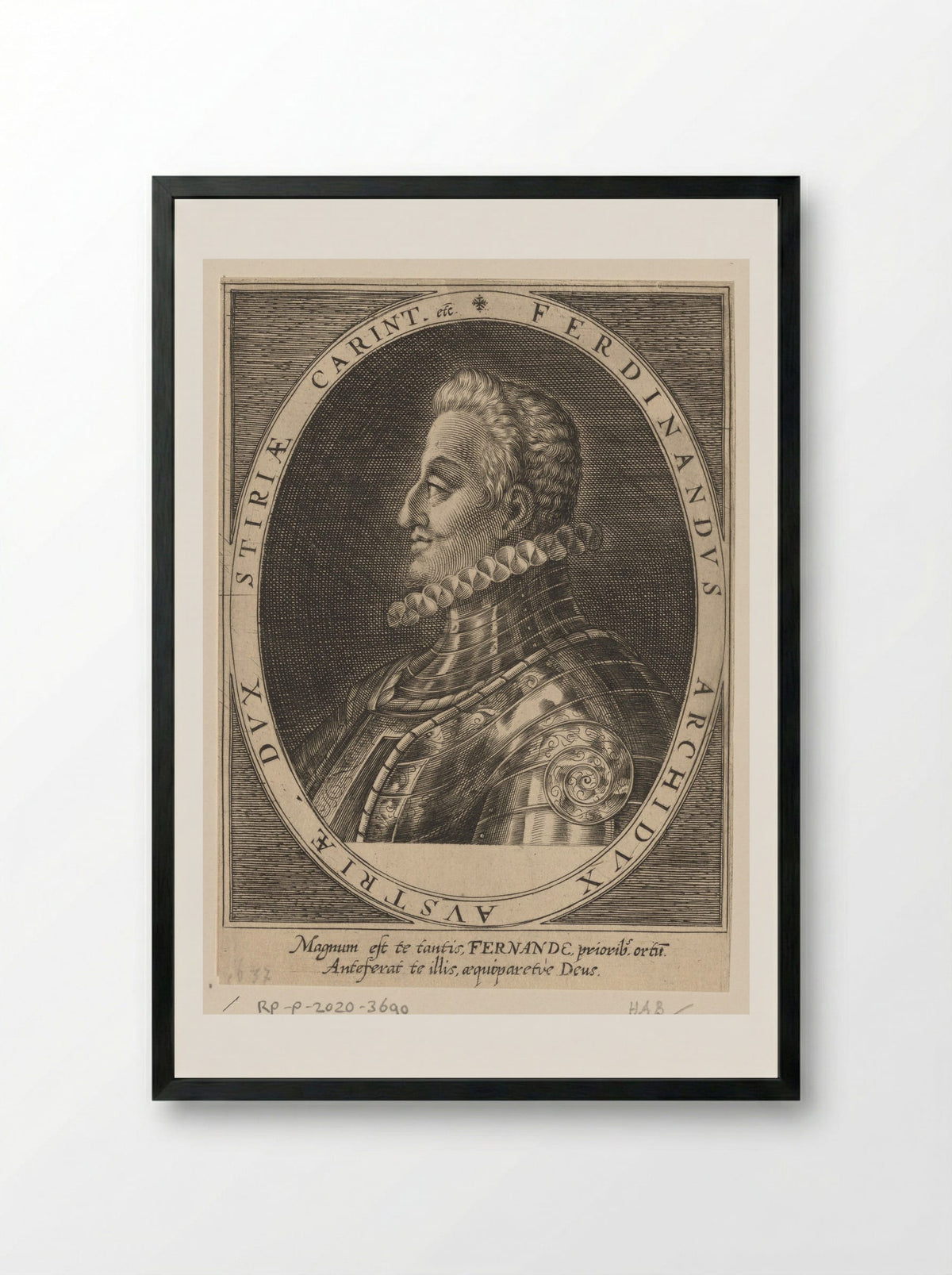 Portret van keizer Ferdinand II als aartshertog - Dominicus Custos - Framed Print Black