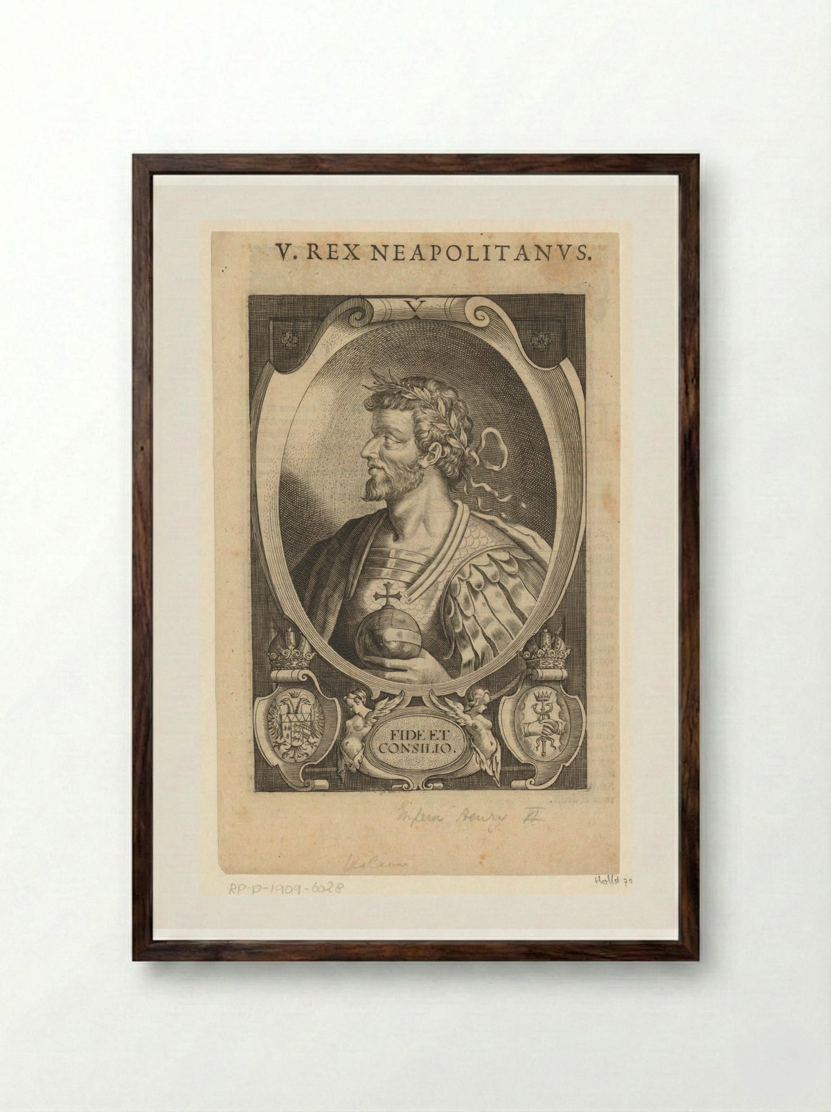 Portret van keizer Hendrik VI - Lucas Kilian - Framed Print Dark Wood