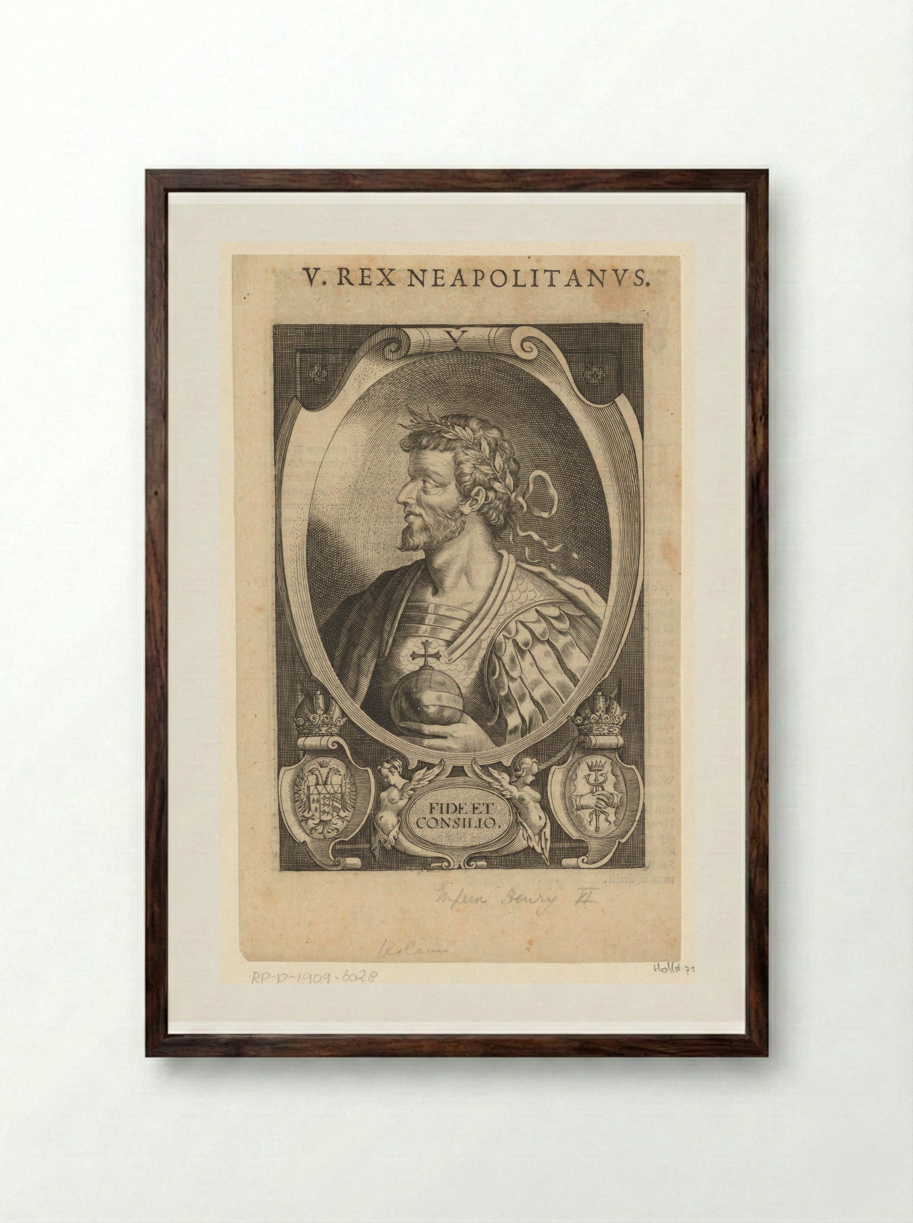 Portret van keizer Hendrik VI - Lucas Kilian - Framed Print Dark Wood