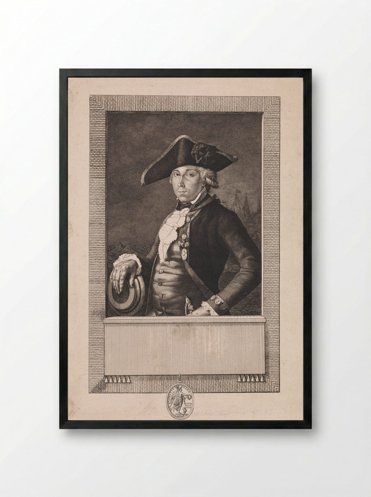 Portret van luitenant Pieter van Aardenburg - Jan Gerard Waldorp - Framed Print Black