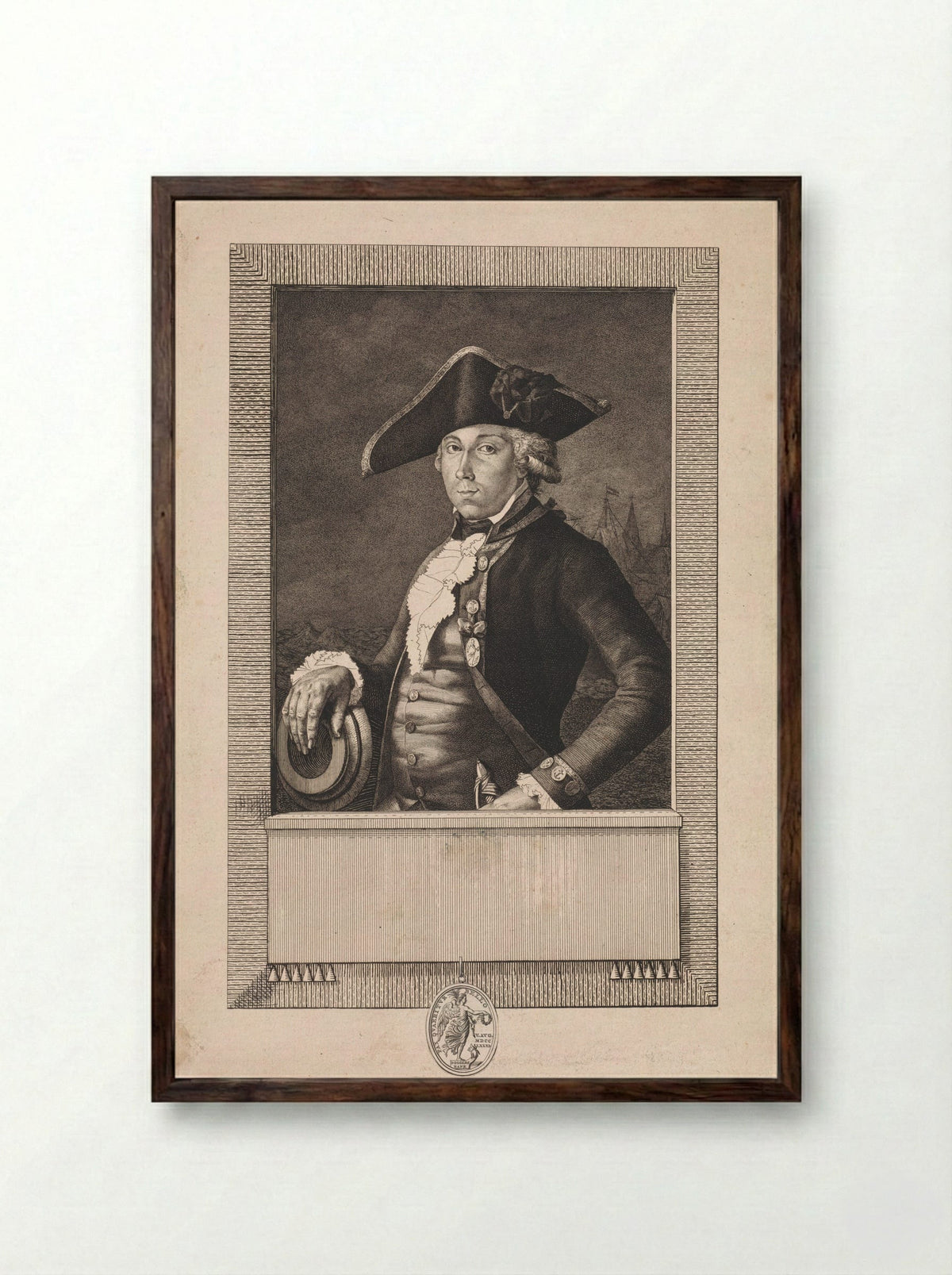 Portret van luitenant Pieter van Aardenburg - Jan Gerard Waldorp - Framed Print Dark Wood