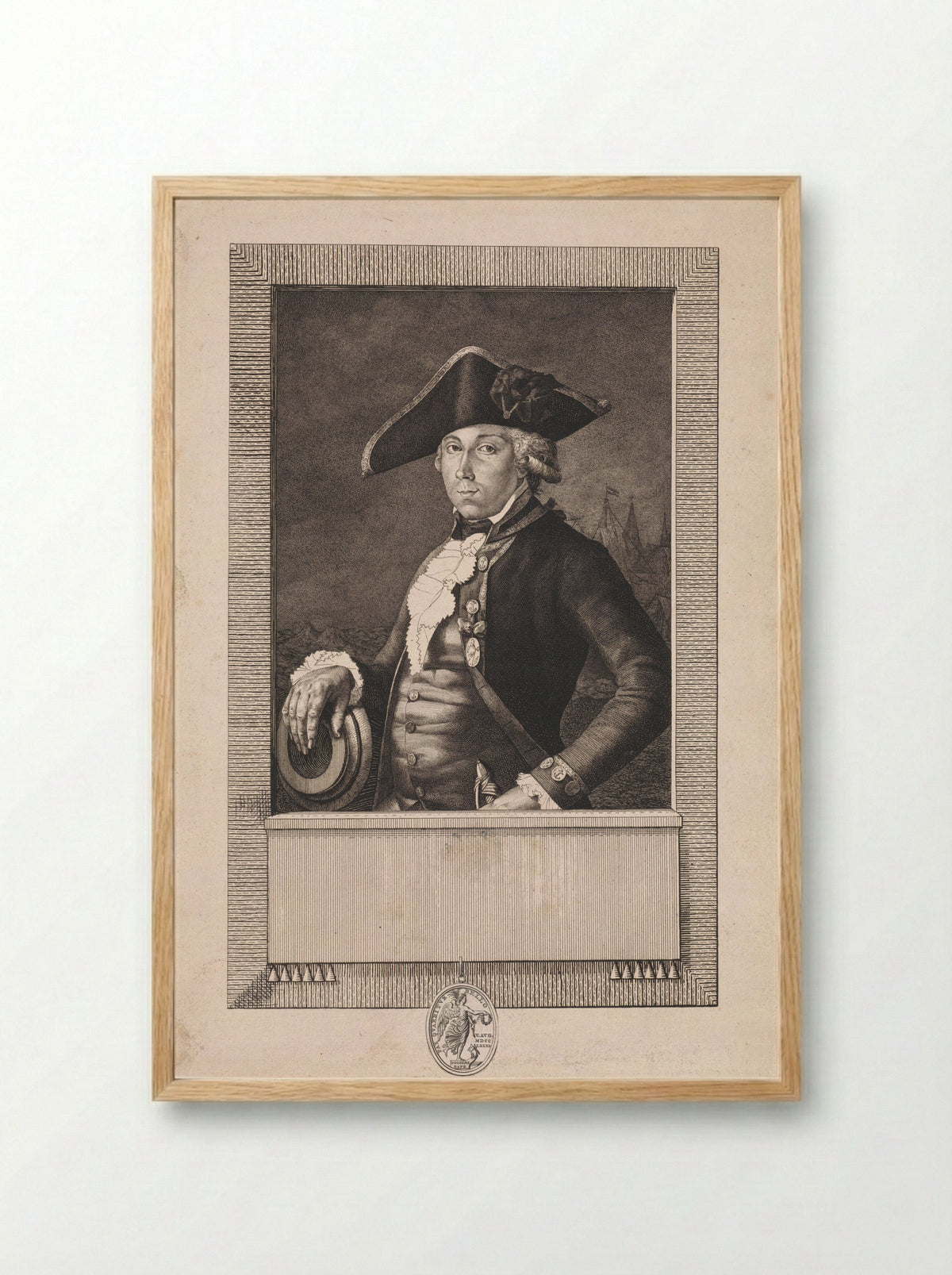 Portret van luitenant Pieter van Aardenburg - Jan Gerard Waldorp - Framed Print Wood