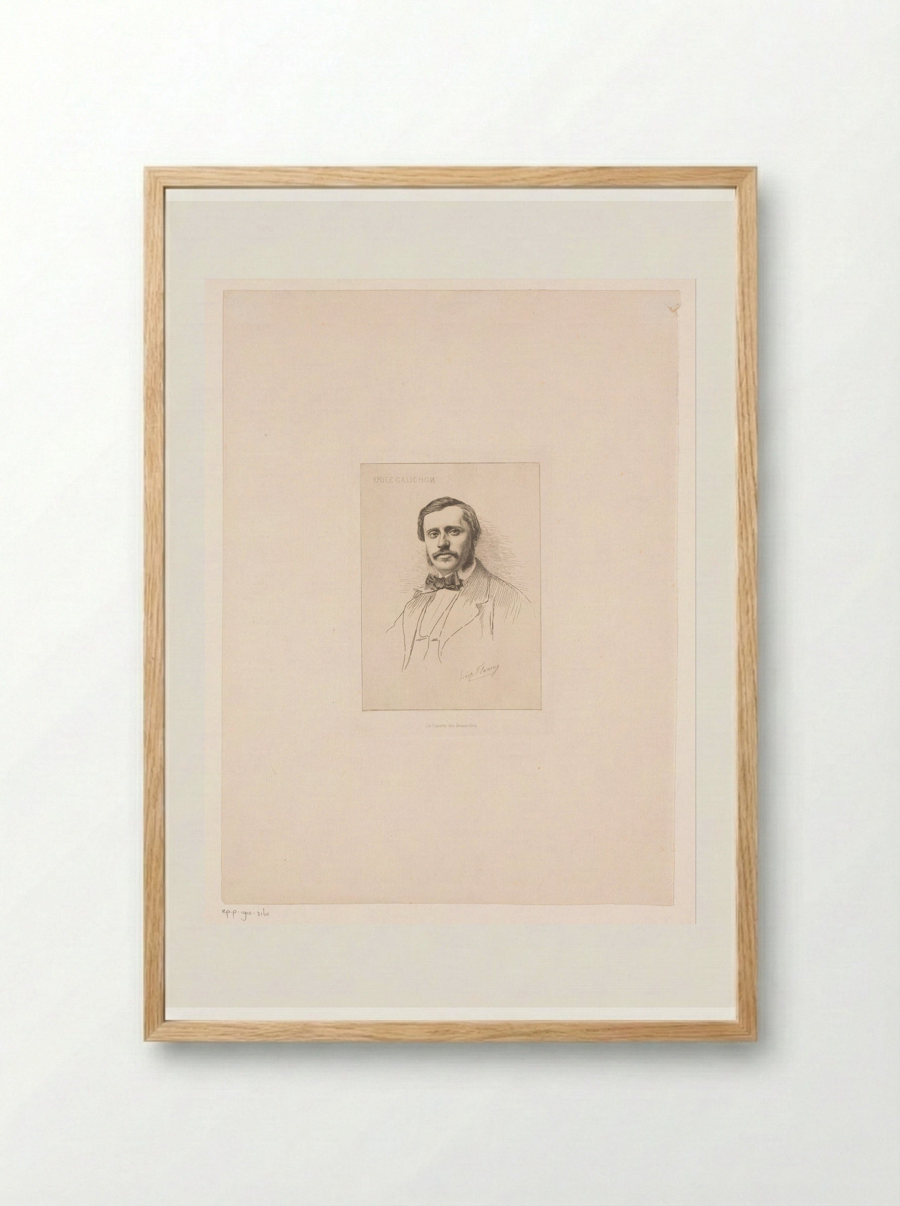 Portret van Émile-Louis Galichon - Léopold Flameng - Framed Print Wood