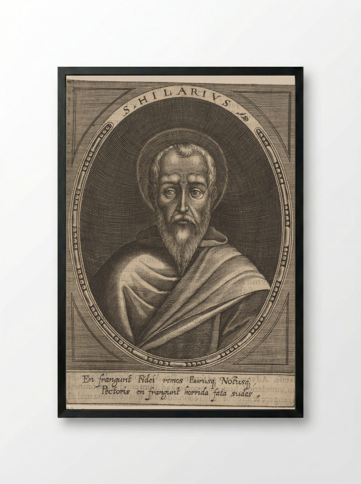 Portret van paus Hilarius - Raphael Custos - Framed Print Black