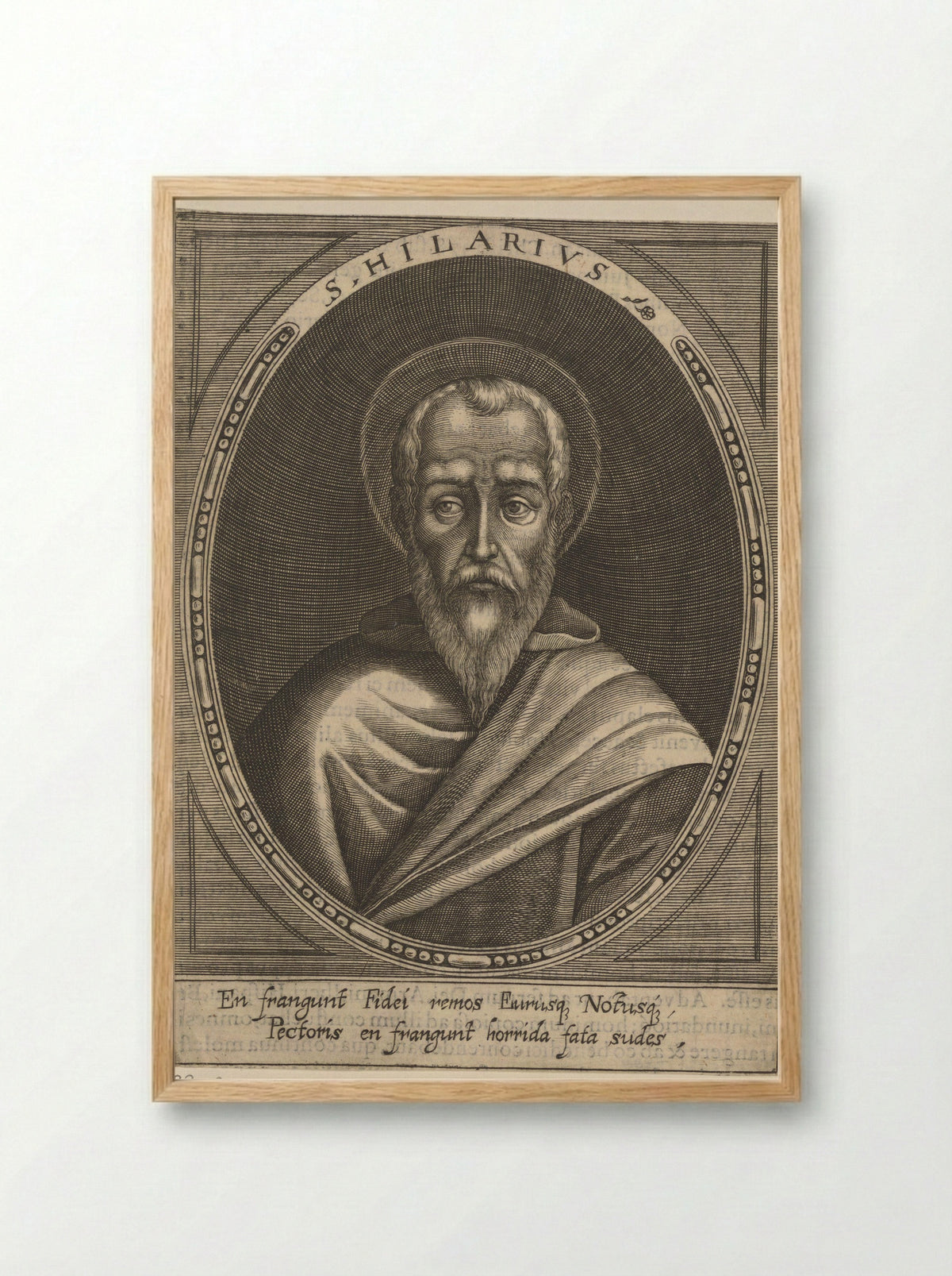 Portret van paus Hilarius - Raphael Custos - Framed Print Wood
