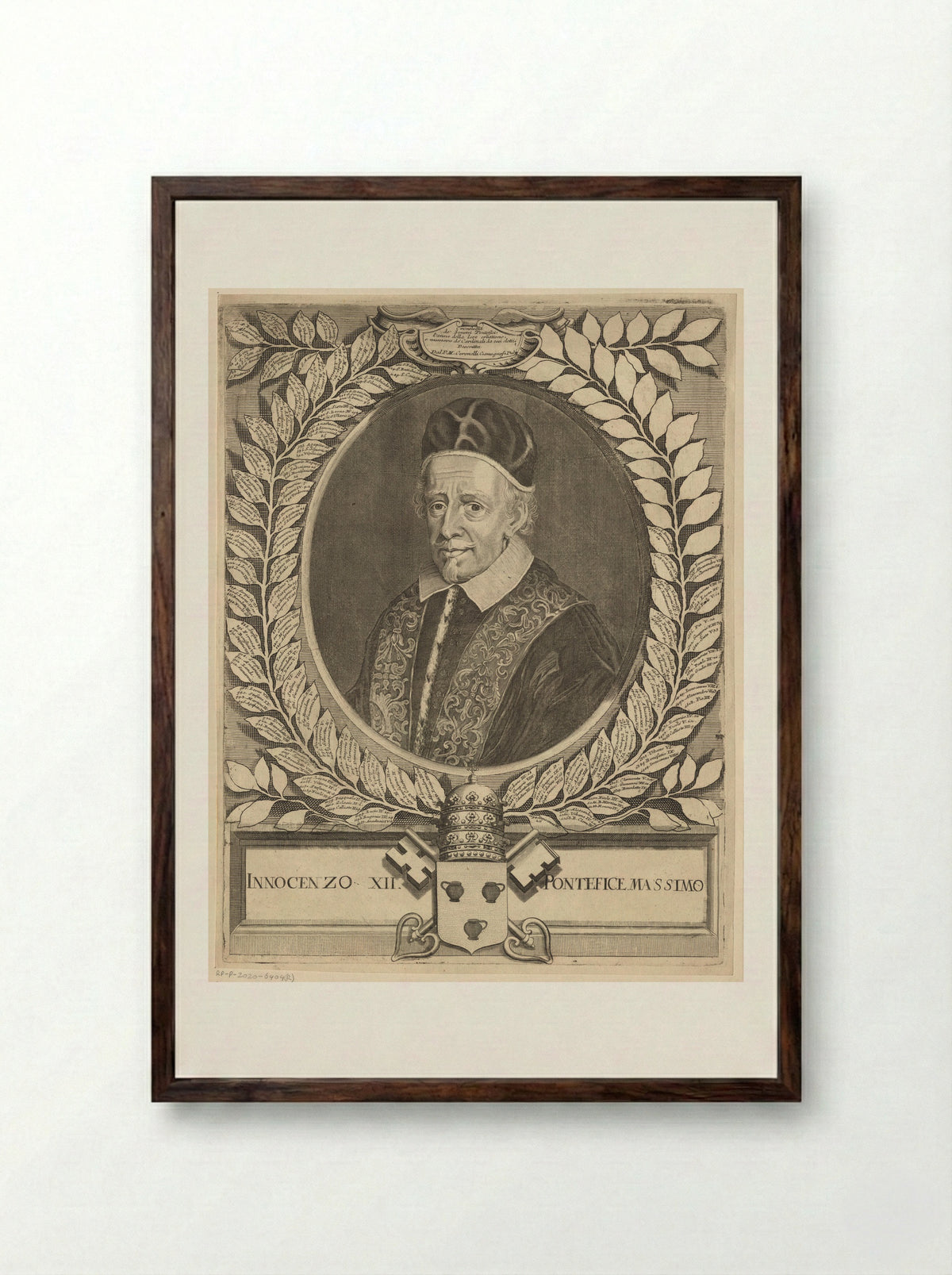 Portret van paus Innocentius XII - Isabella Piccini - Framed Print Dark Wood
