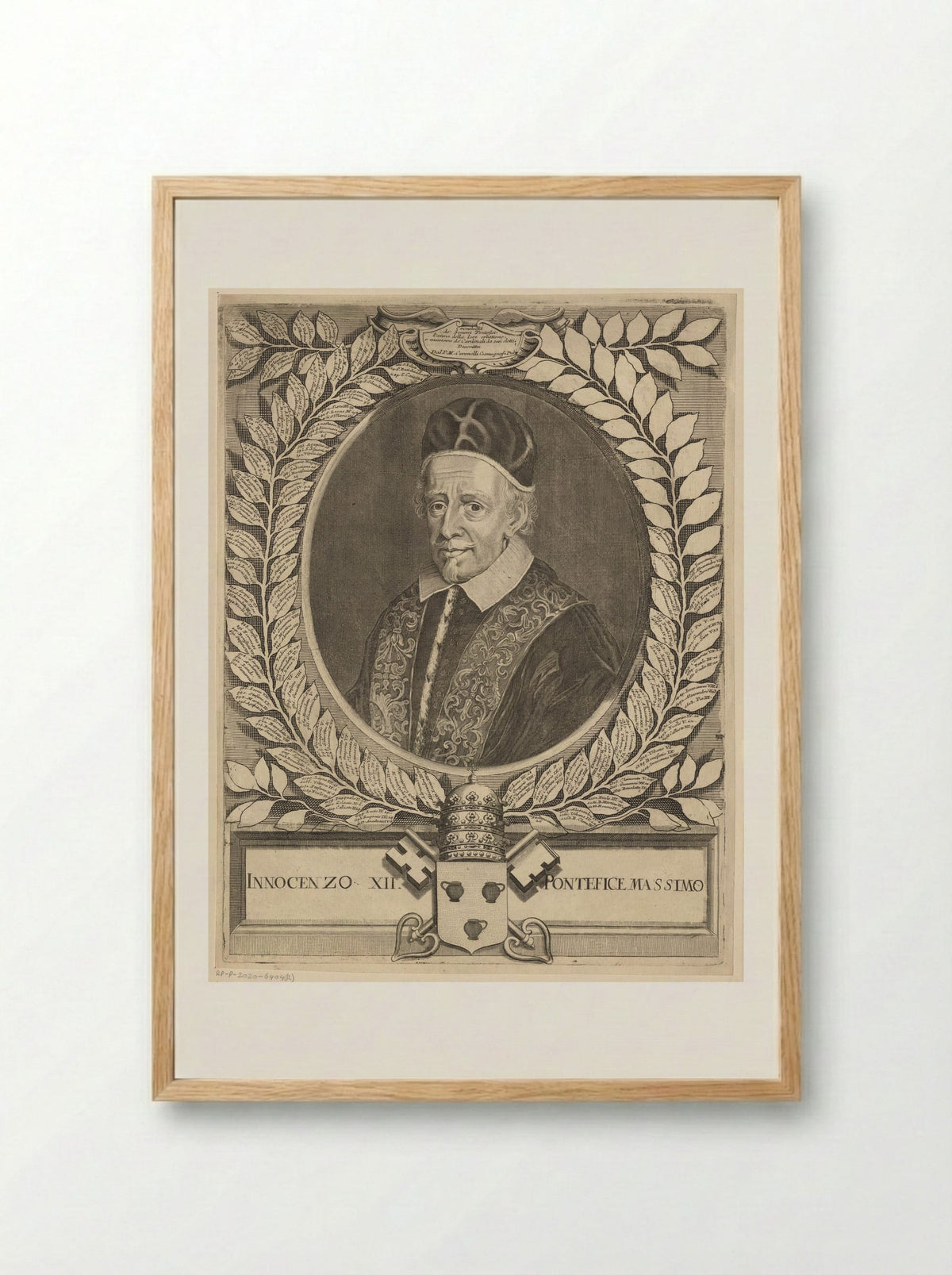 Portret van paus Innocentius XII - Isabella Piccini - Framed Print Wood