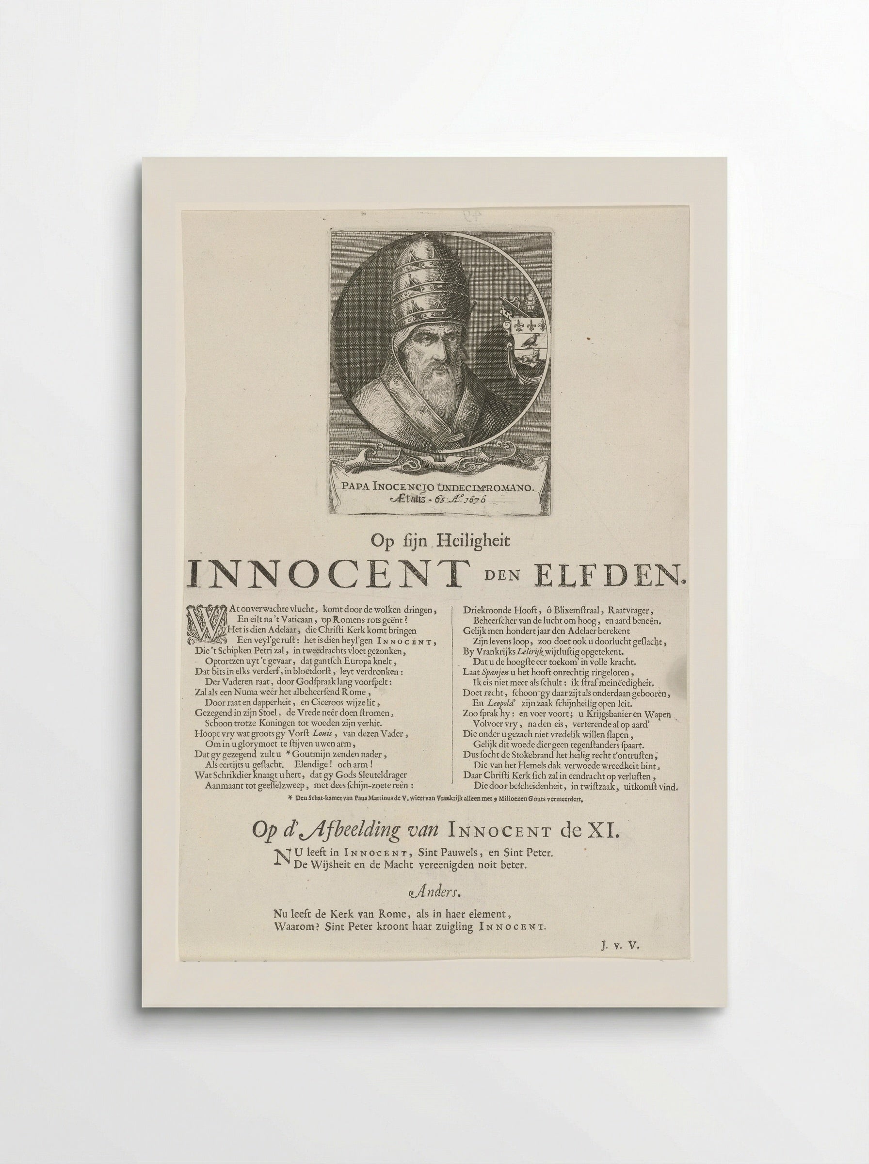 Portret van paus Innocentius XI - Pieter Nolpe - Poster