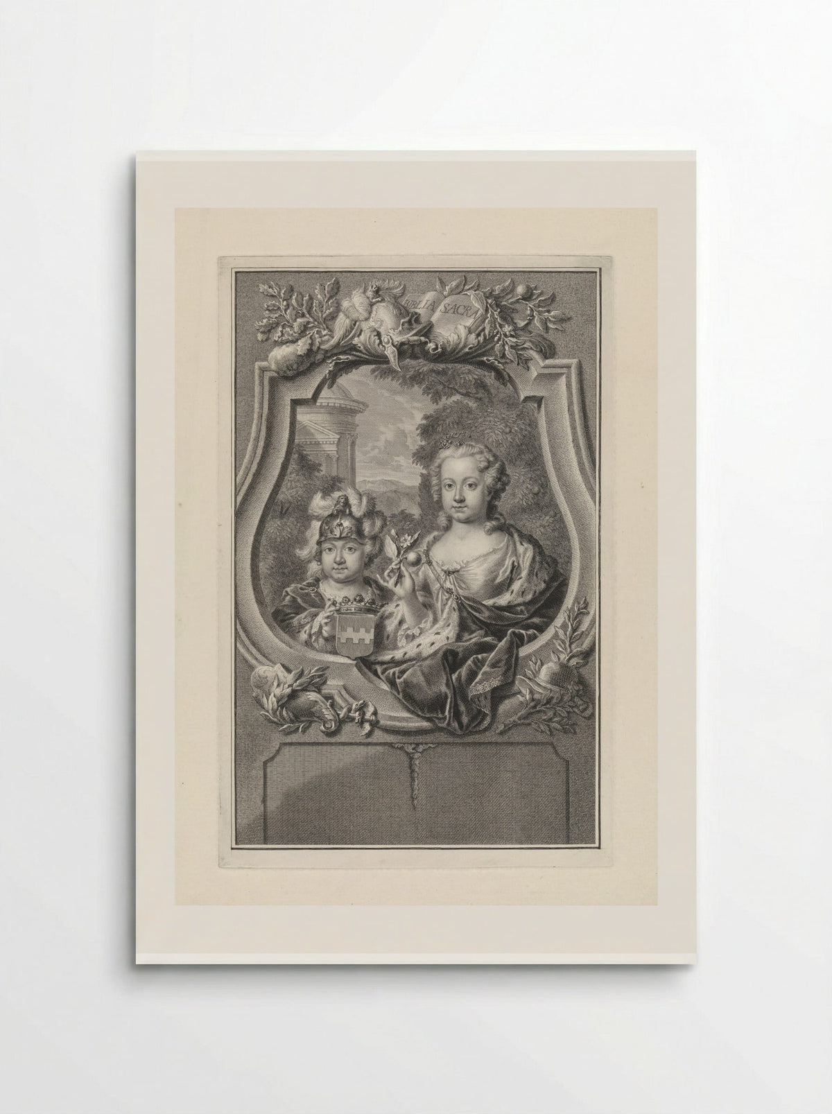 Portret van prins Willem V en prinses Carolina van Oranje-Nassau als kinderen - Pieter Tanjé - Poster
