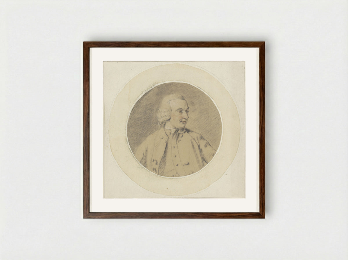 Portret van schilder Jacques Ignatius de Roore - Jan Punt - Framed Print Dark Wood
