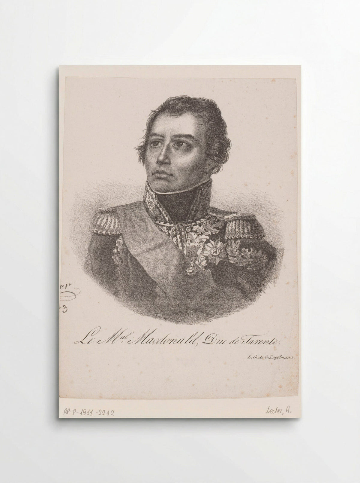 Portret van Étienne Macdonald, Duc de Tarente - Auguste Toussaint Lecler - Poster