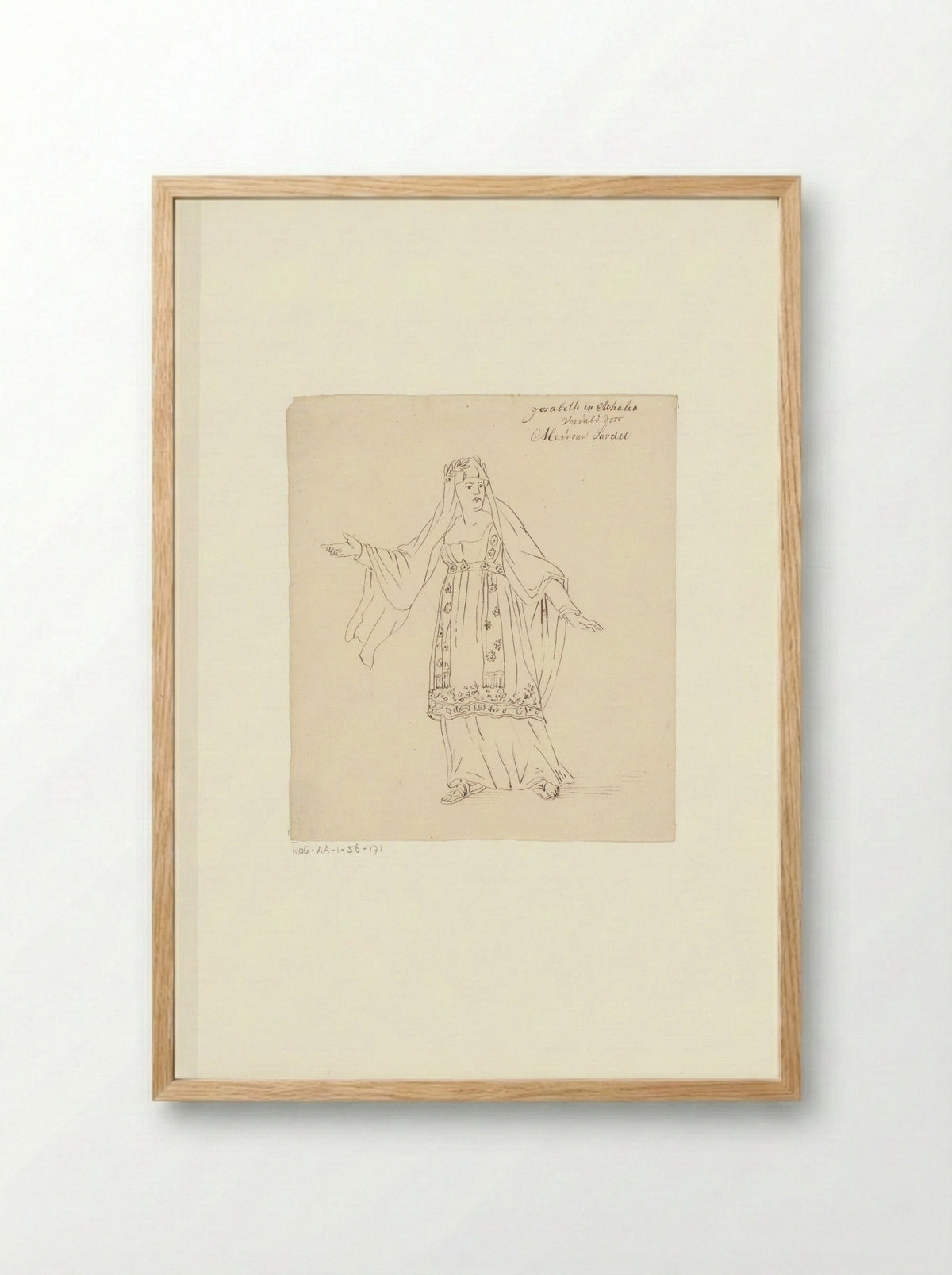 Portret van toneelspeelster Jacoba Wouters-Sardet in de rol van Josabeth - Johannes Jelgerhuis - Framed Print Wood