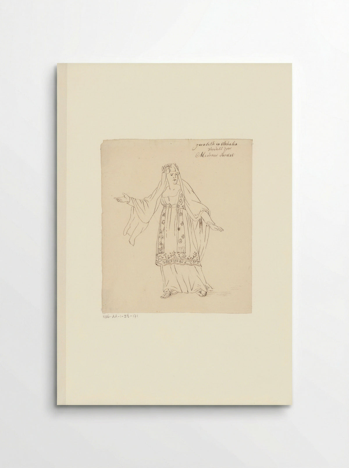 Portret van toneelspeelster Jacoba Wouters-Sardet in de rol van Josabeth - Johannes Jelgerhuis - Poster