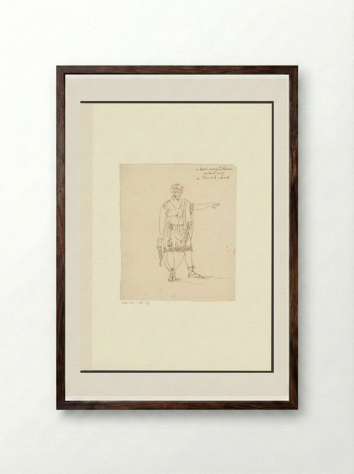 Portret van toneelspeler Andreas Snoek in de rol van Anthenor - Johannes Jelgerhuis - Framed Print Dark Wood