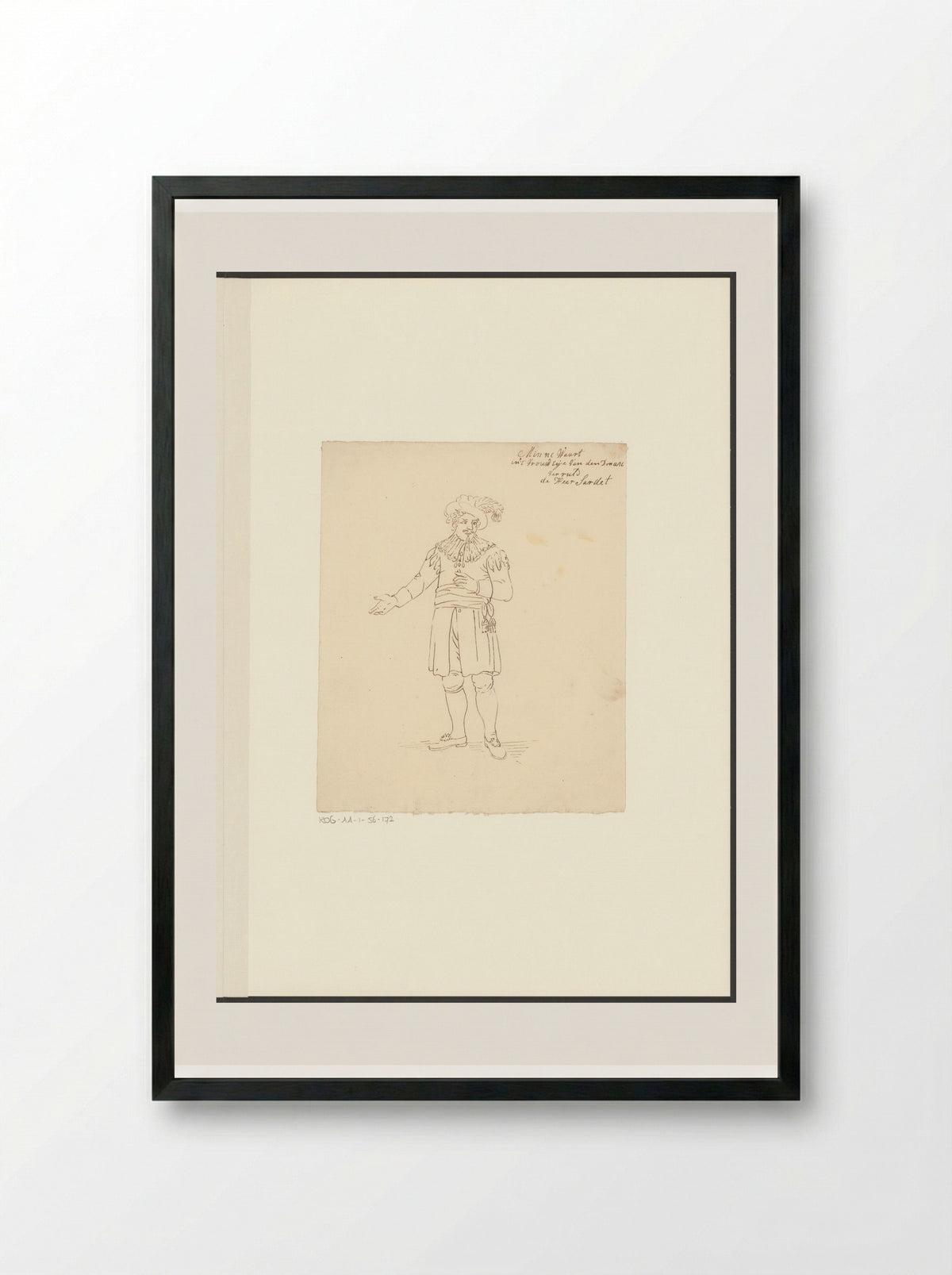 Portret van toneelspeler Dirk Sardet in de rol van Minnewaart - Johannes Jelgerhuis - Framed Print Black
