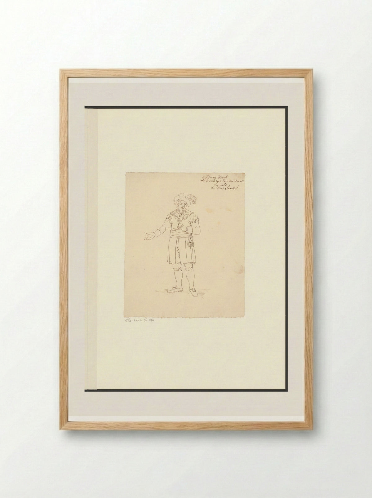 Portret van toneelspeler Dirk Sardet in de rol van Minnewaart - Johannes Jelgerhuis - Framed Print Wood