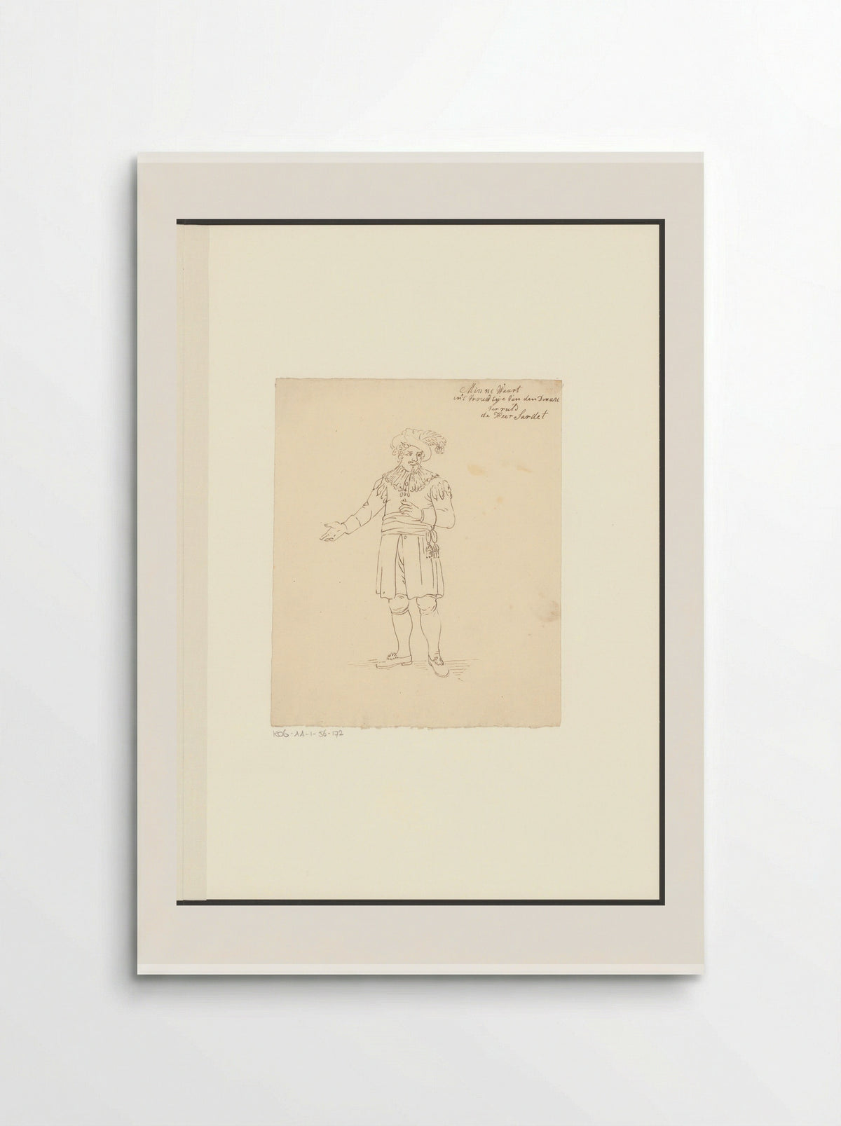 Portret van toneelspeler Dirk Sardet in de rol van Minnewaart - Johannes Jelgerhuis - Poster