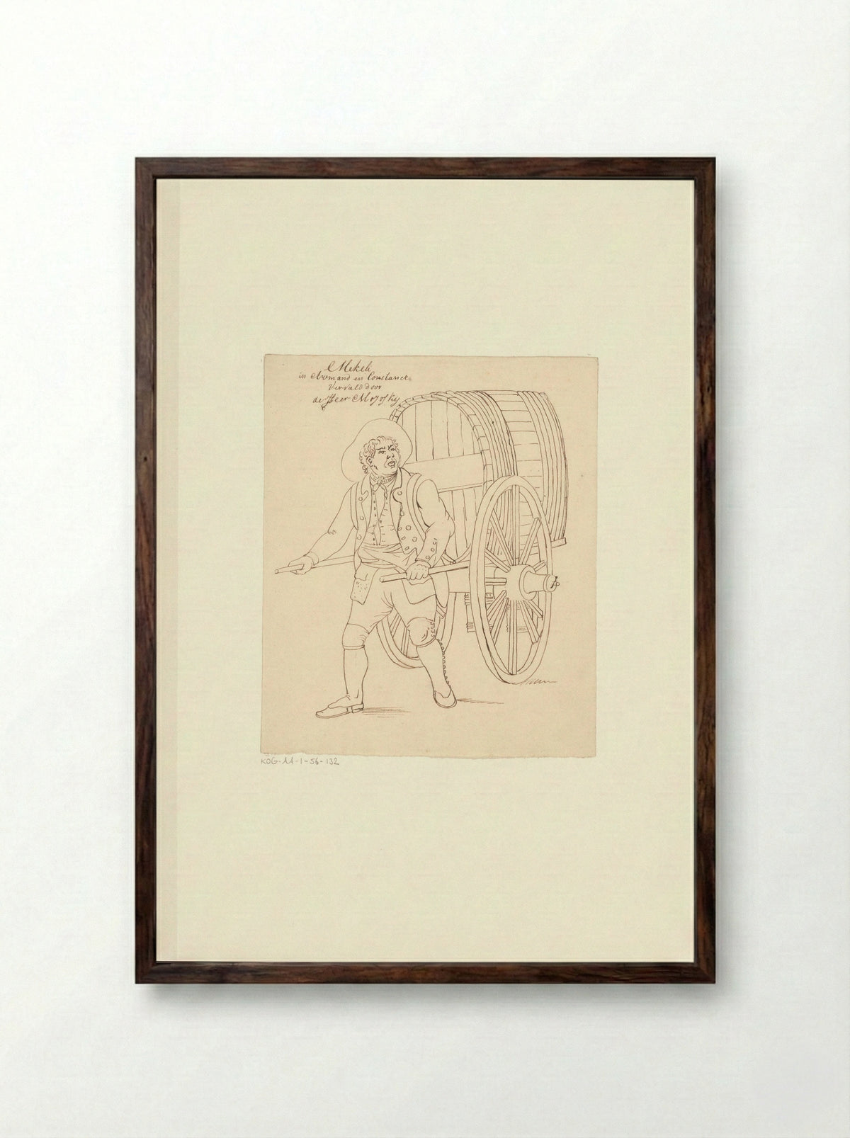 Portret van toneelspeler Theo Majofski in de rol van Mekéli - Johannes Jelgerhuis - Framed Print Dark Wood